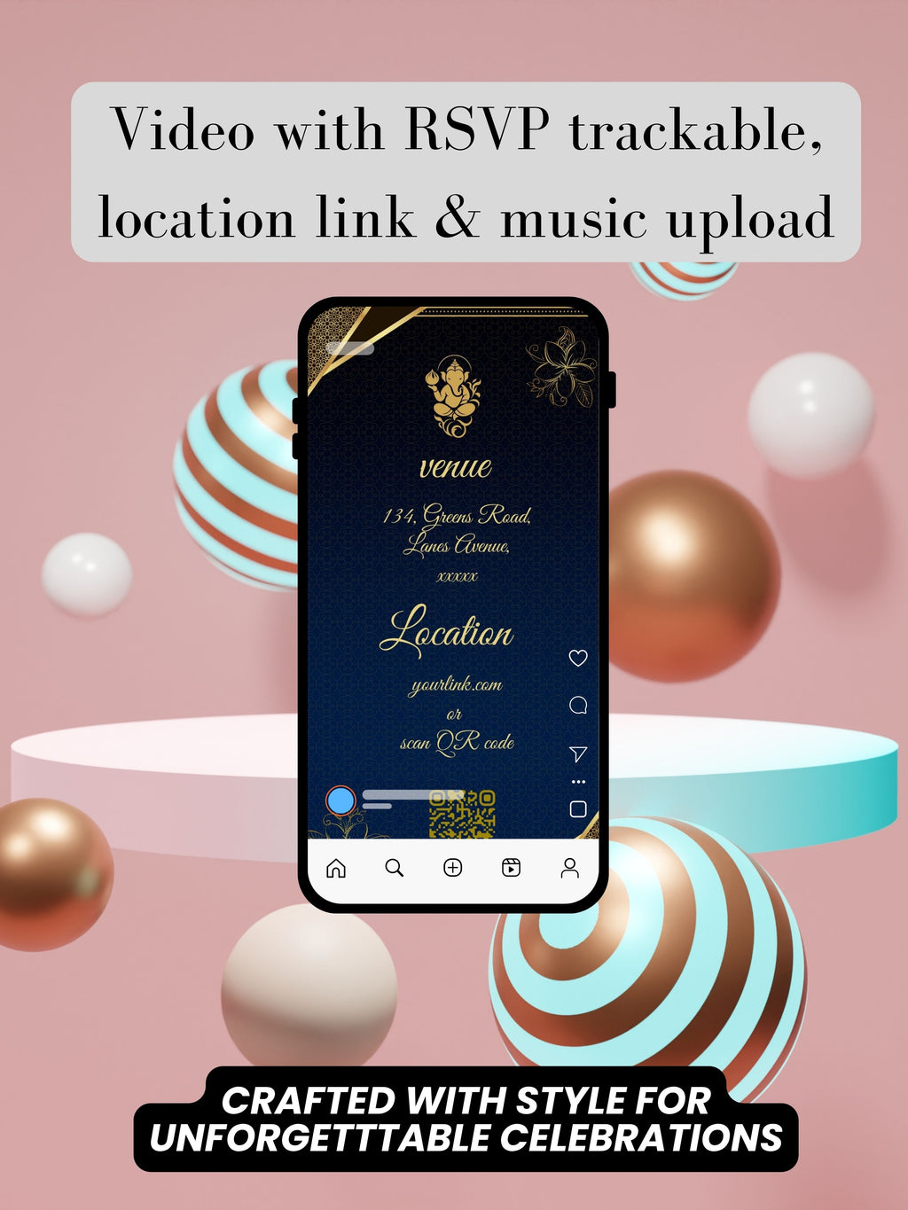 WI0006C-Commercial Use HINDU WEDDING Invitation Video Template | Editable Indian Wedding Invite | Canva pro Digital Wedding Invitation | Luxury Save the Date | Wedding Video