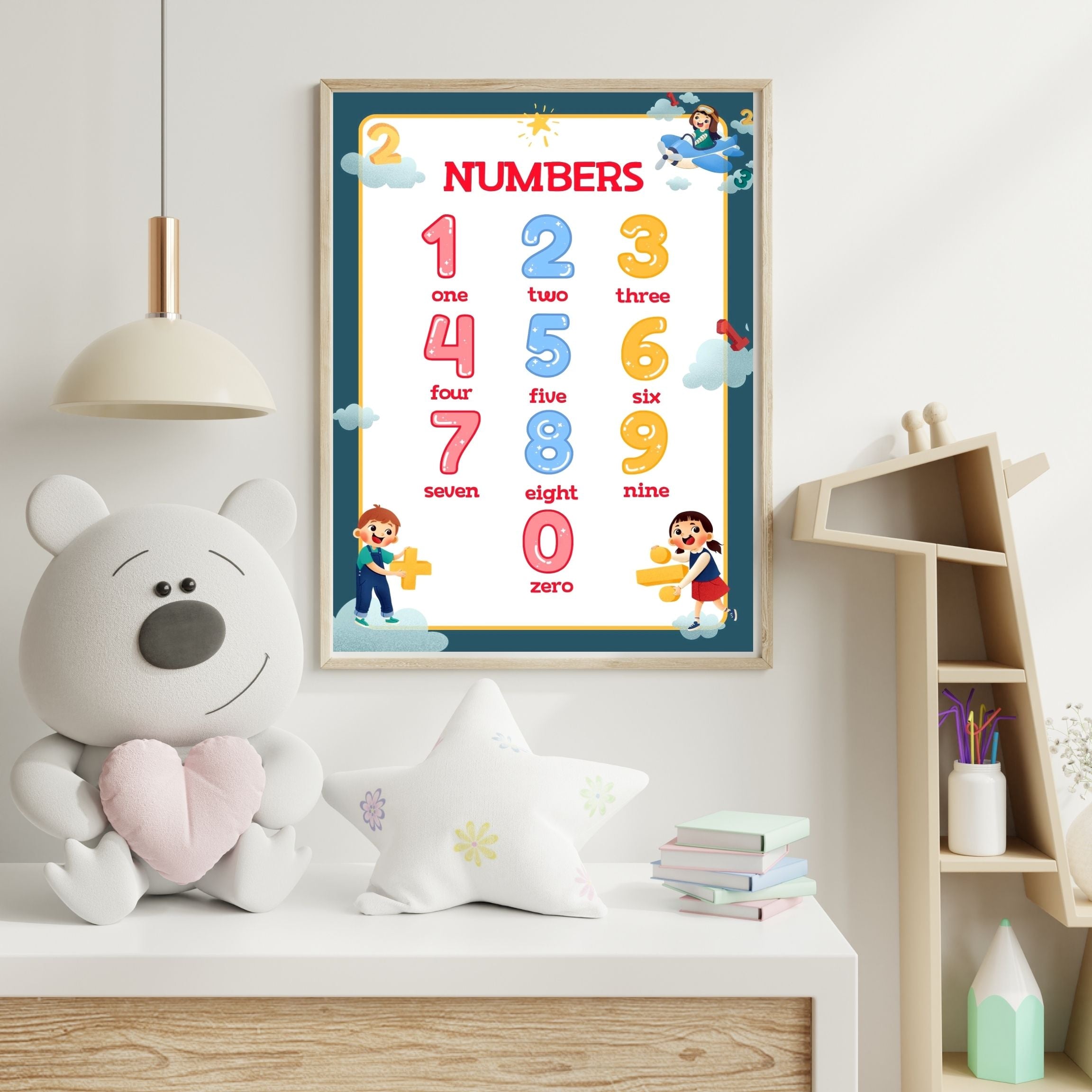 Number Wall Art for Kids 11+ sizes, Counting Poster Printable, Educational Nursery Decor, Preschool Learning Print, Math Wall Art, Digital Download|ke2-15