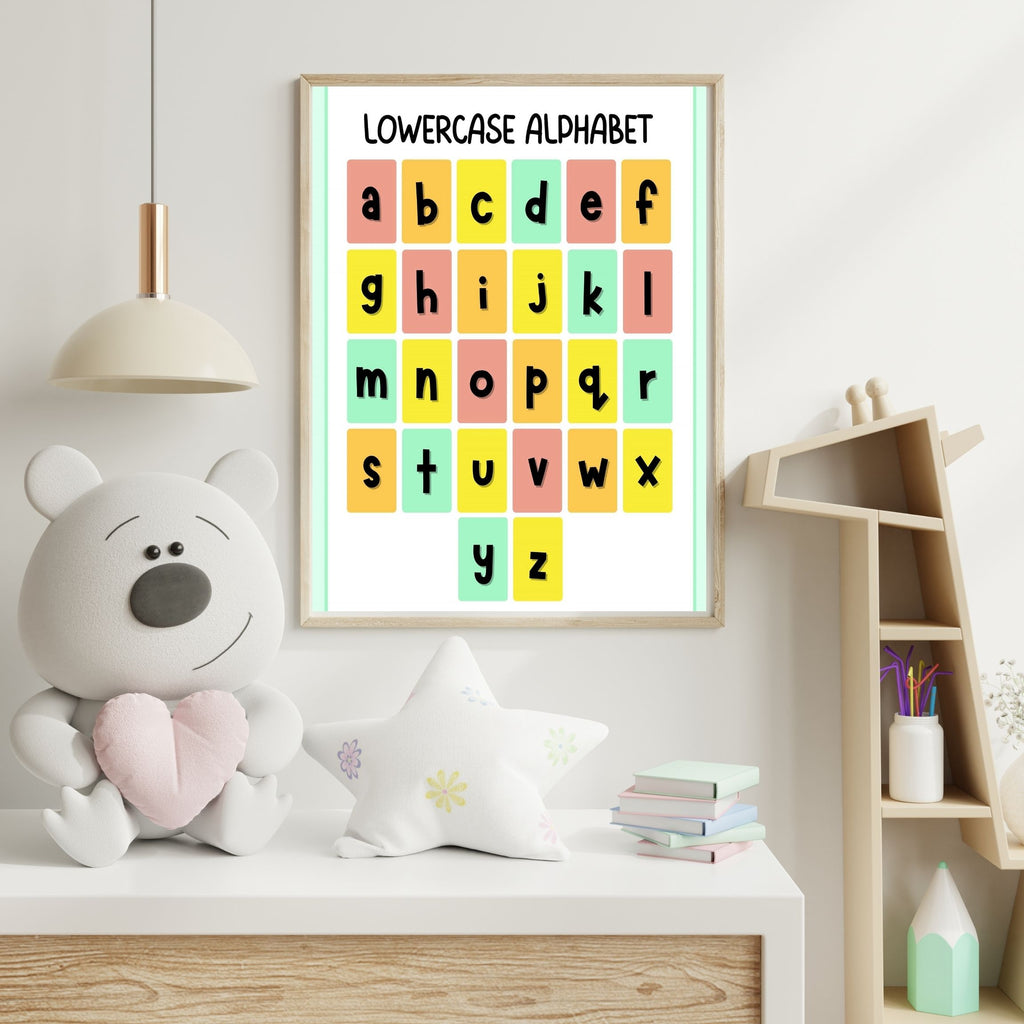 Alphabet Wall Art Printable, ABC Learning Poster, Kids Educational Decor, Nursery Wall Art, Preschool Classroom Print, Homeschool Decor, Digital Download|ke1-10