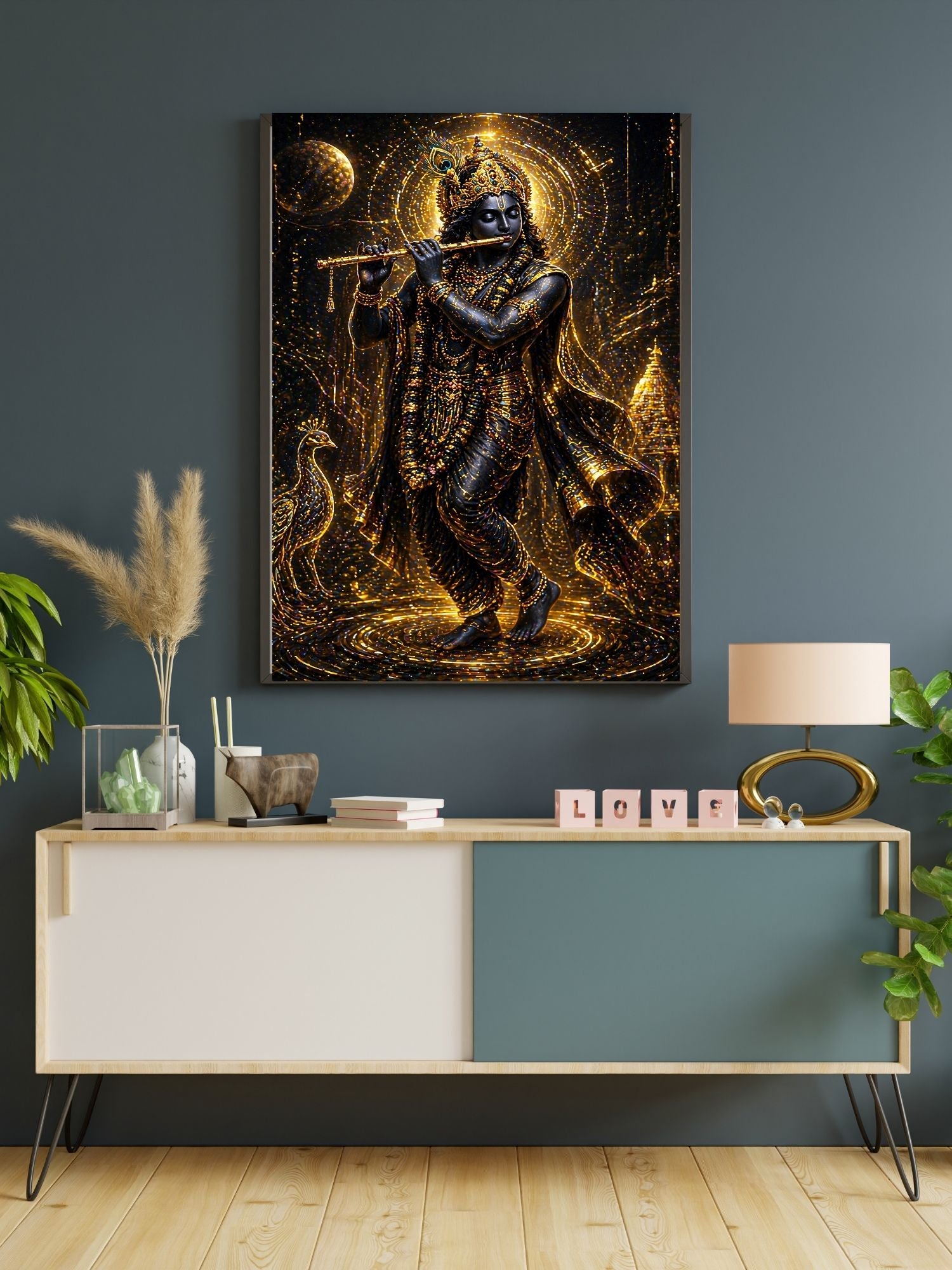 Lord Krishna Wall Art Printable, Krishna Digital Download, Hindu Wall Decor, Spiritual Home Decor, Pooja Room Art, Krishna Poster, Temple Artwork|sp55