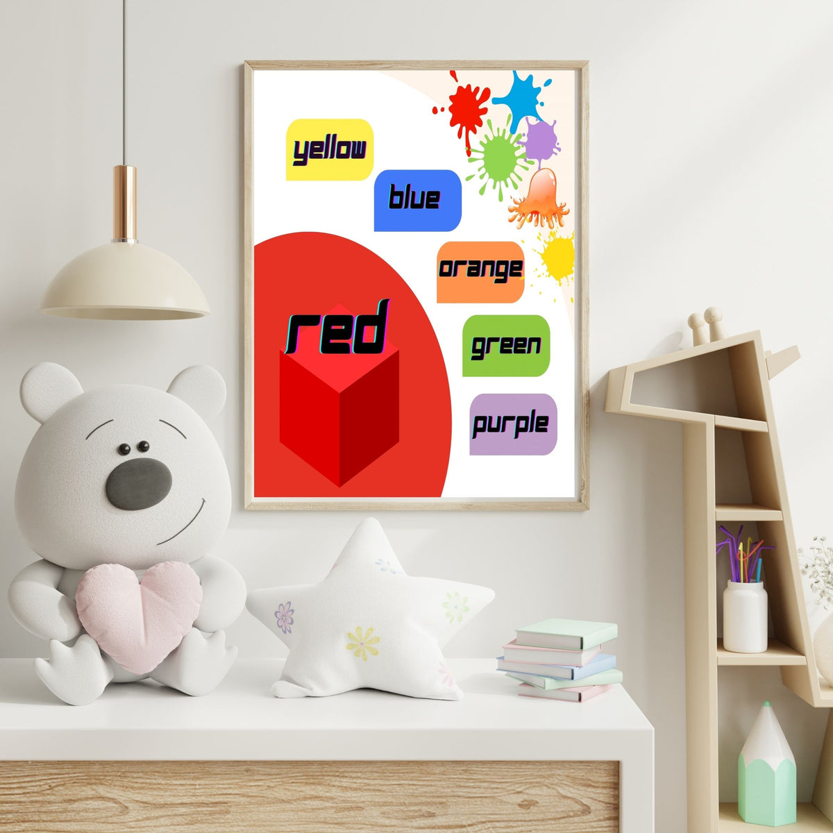 Printable Colors Poster for Kids, Early Learning Wall Art