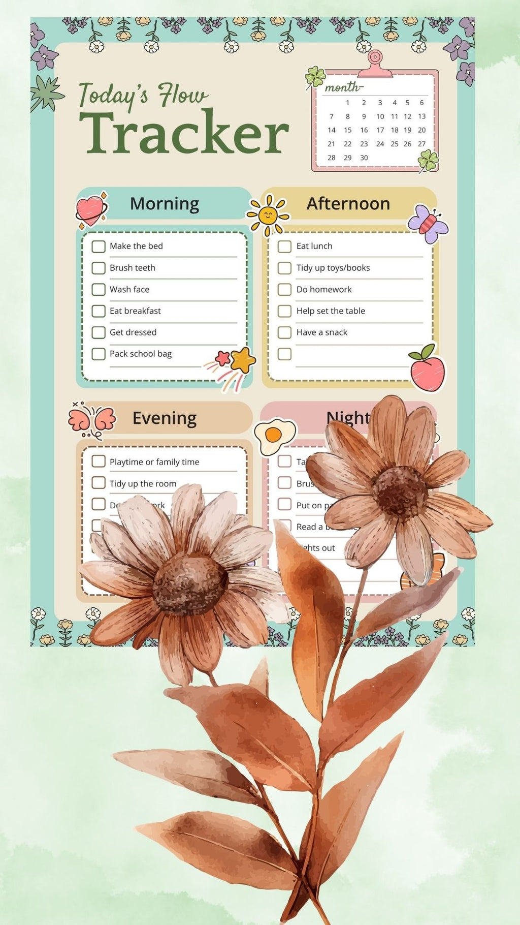 Kids Daily Planner & Tracker | Printable Kids Routine Planner | Daily Schedule, Meal & Activity Tracker | Kids Habit Planner (Copy)