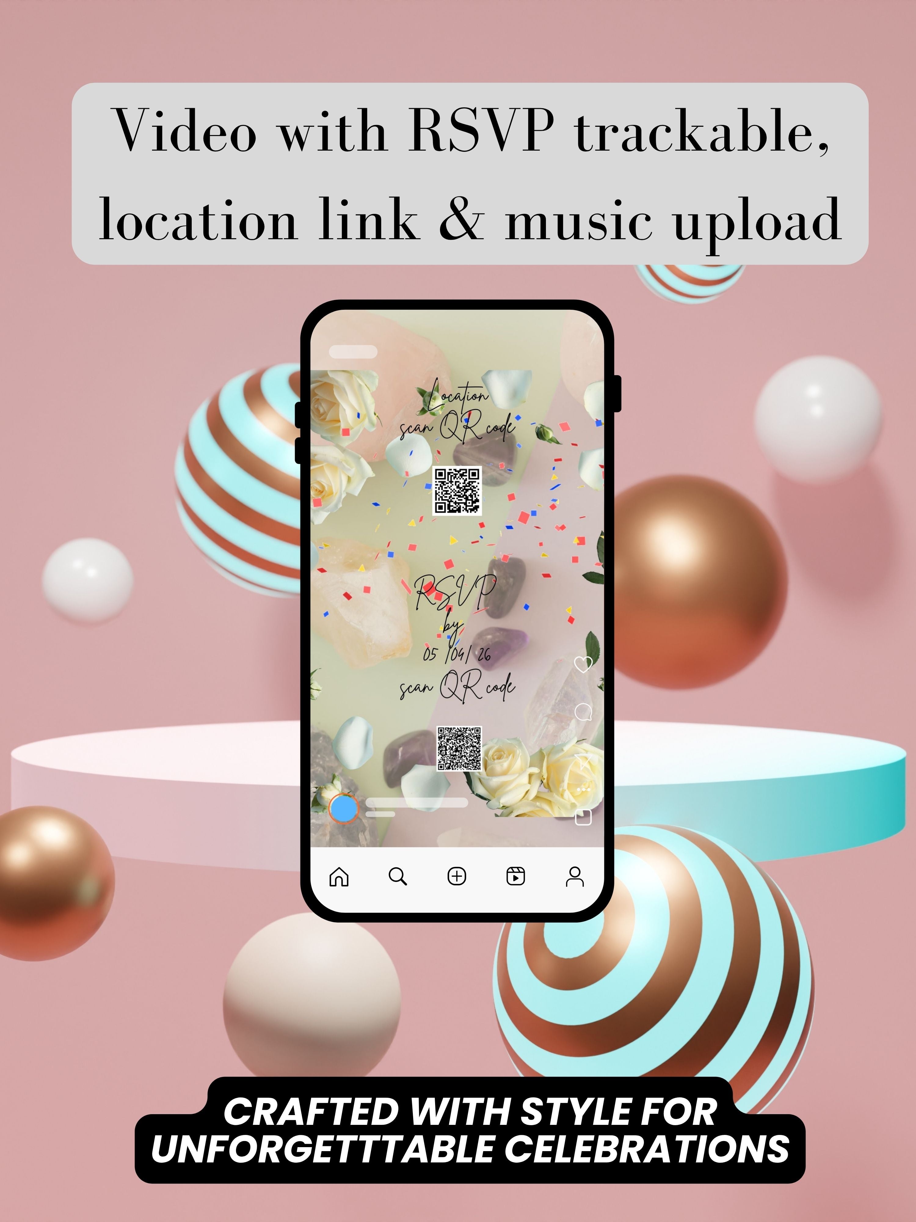 NATURE THEME Editable Birthday Video Invitation | Canva Pro Template | Woodland Kids Party Invite | Photo, Music, QR Code | Instant Download|ki11