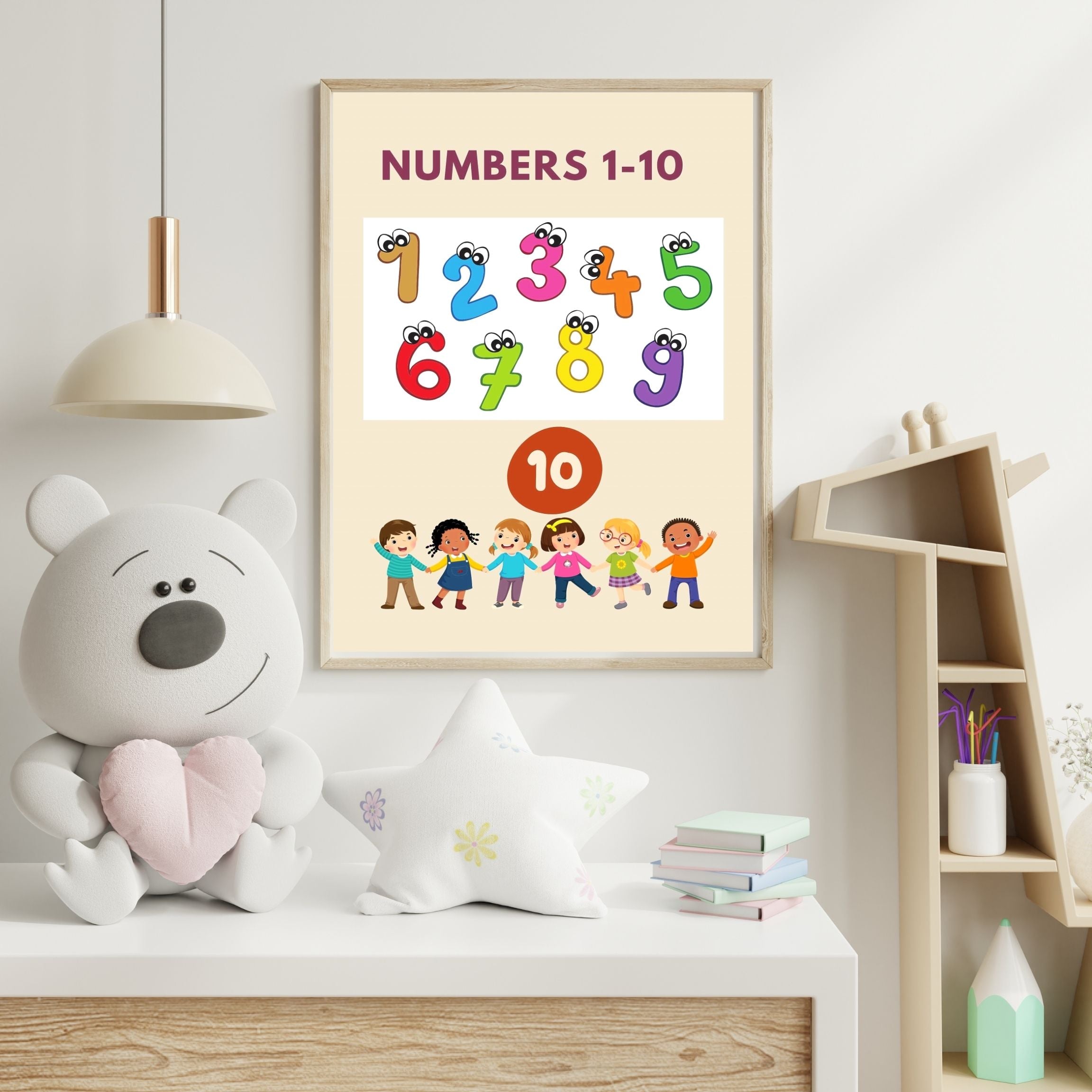 Number Wall Art for Kids 11+ sizes, Counting Poster Printable, Educational Nursery Decor, Preschool Learning Print, Math Wall Art, Digital Download|ke2-12