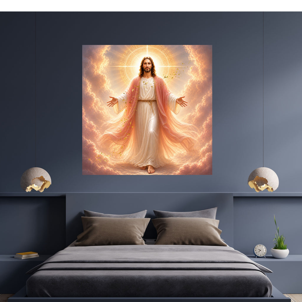 Jesus Arms Wide Open Printable Commercial Use | Redeemer Welcome Embrace Peach Mantle Resell License | POD Mandala Halo Amber Glory Christ Etsy Bundle