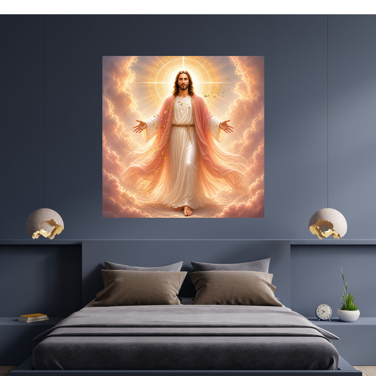 Jesus Arms Wide Open Printable Commercial Use | Redeemer Welcome Embrace Peach Mantle Resell License | POD Mandala Halo Amber Glory Christ Etsy Bundle