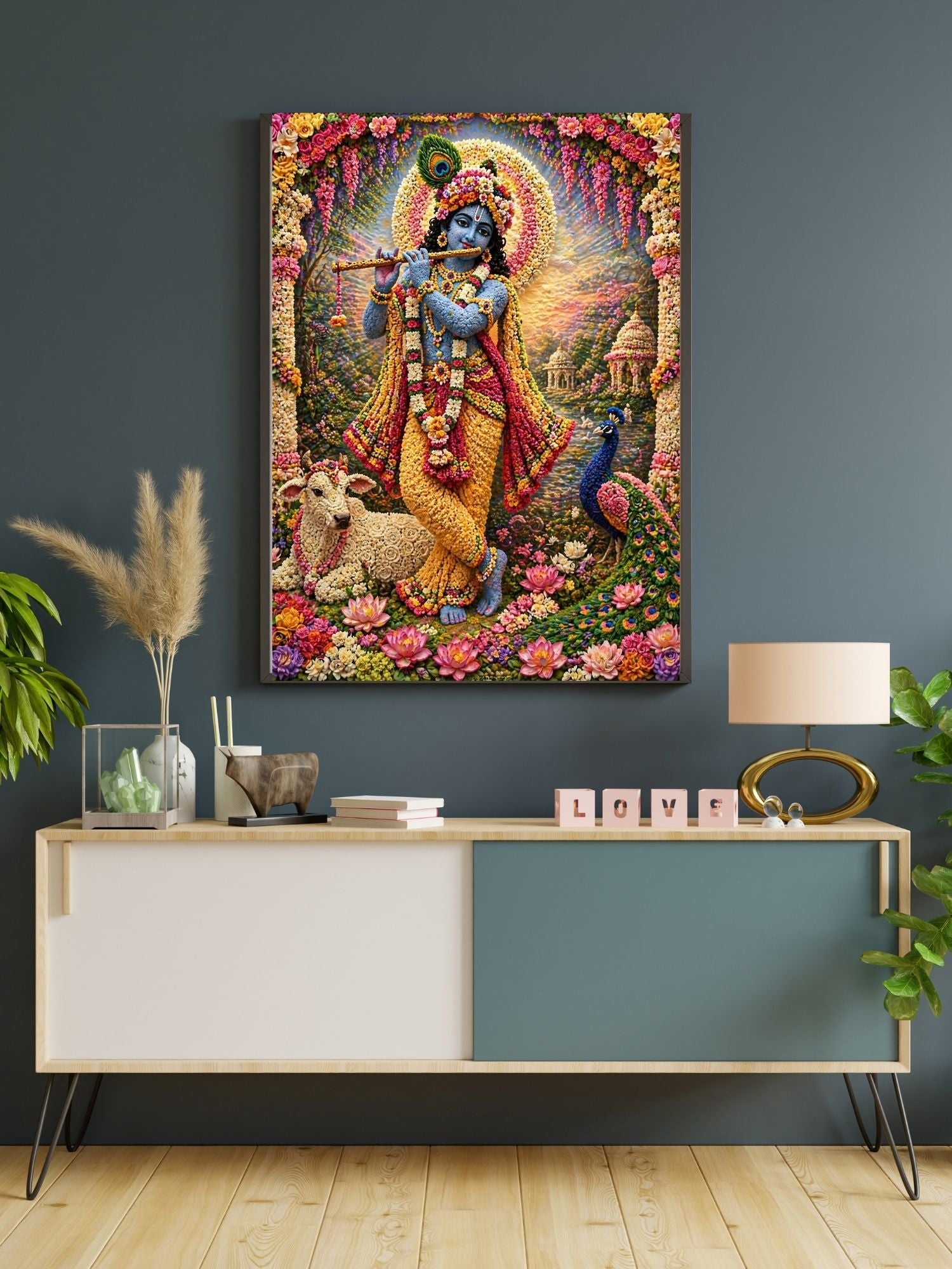 Lord Krishna Wall Art Printable, Krishna Digital Download, Hindu Wall Decor, Spiritual Home Decor, Pooja Room Art, Krishna Poster, Temple Artwork|sp77