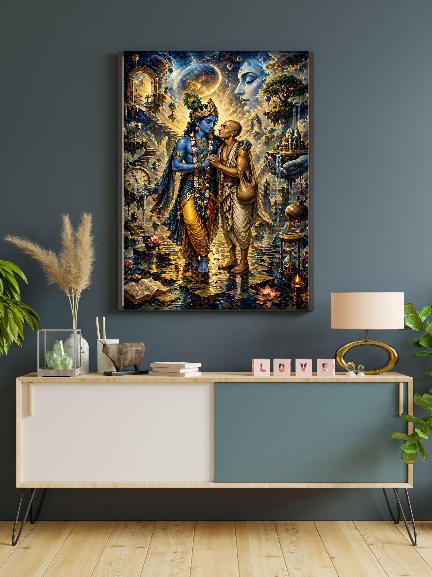 Lord Krishna Wall Art Printable, Krishna Digital Download, Hindu Wall Decor, Spiritual Home Decor, Pooja Room Art, Krishna Poster, Temple Artwork|sp67