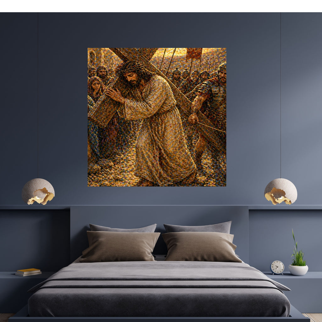 Jesus Carrying the Cross Printable Commercial Use | Via Dolorosa Wall Art Resell License | POD Good Friday Lent Etsy Seller Passion Bundle