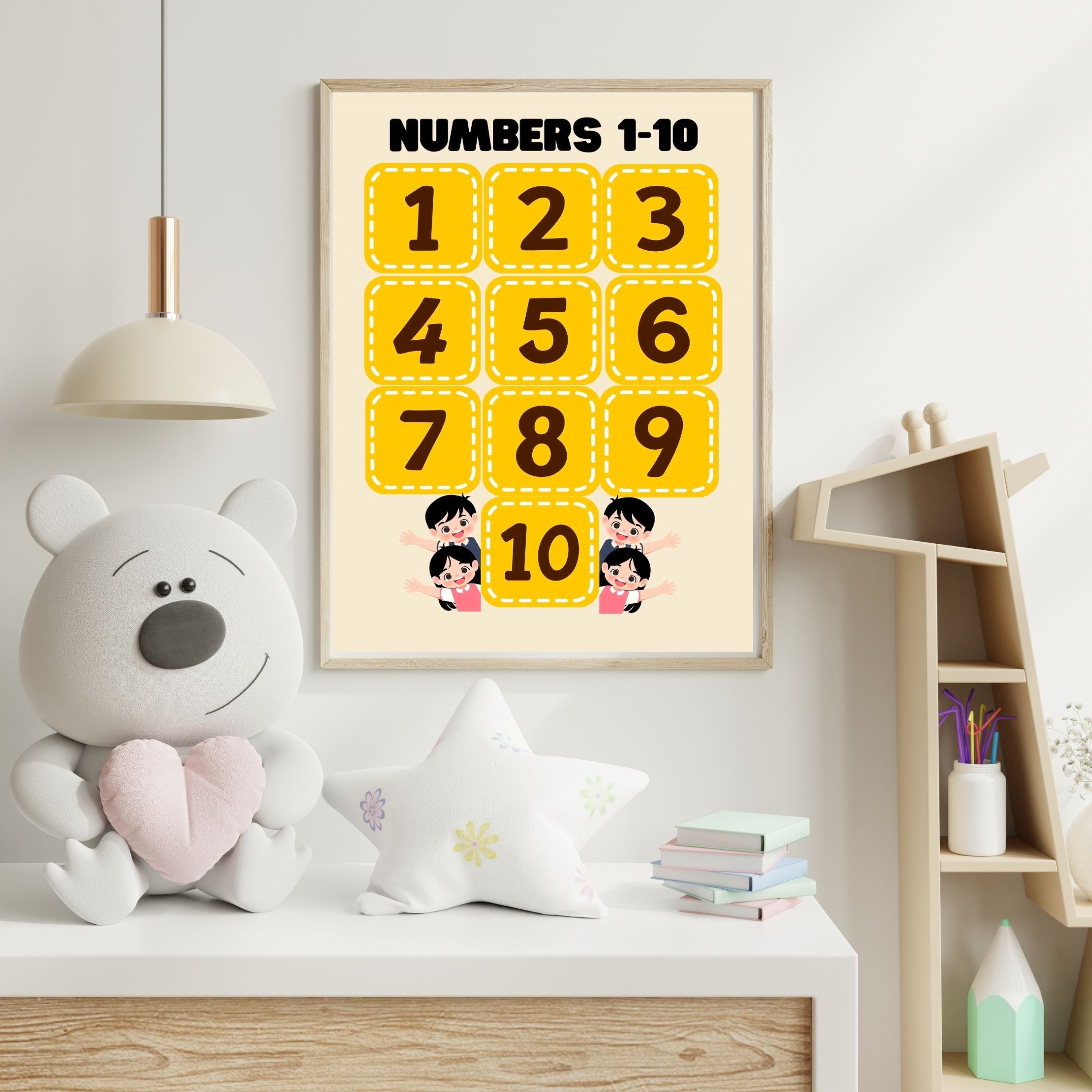 Number Wall Art for Kids 11+ sizes, Counting Poster Printable, Educational Nursery Decor, Preschool Learning Print, Math Wall Art, Digital Download|ke2-11