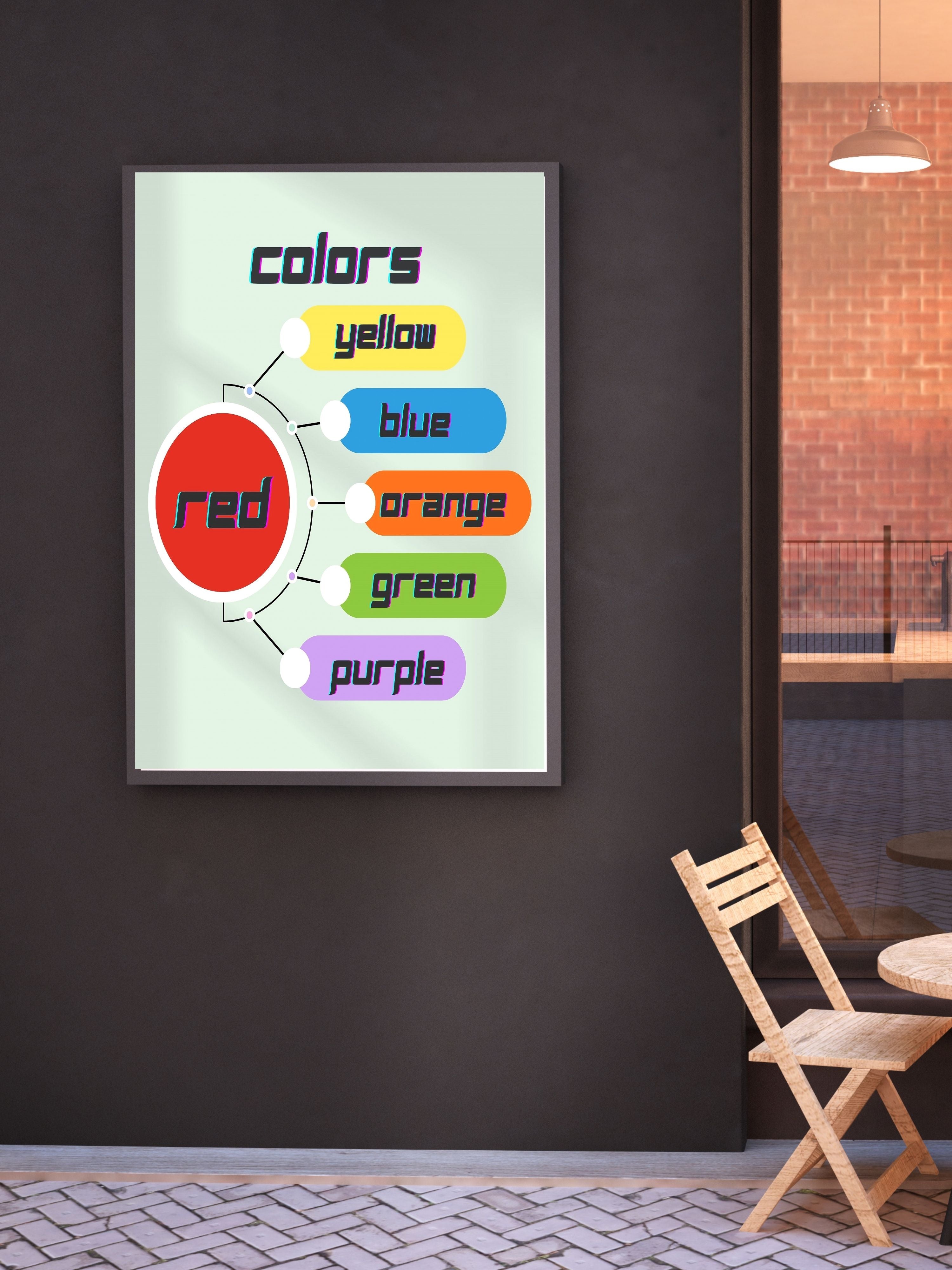Bundle Color Wall Art 60 no. jpg files| 15 designs in 11+sizes|Color Learning Wall Art for Kids, Preschool Educational Poster, Nursery Printable Decor, Montessori Learning Prints|ke3