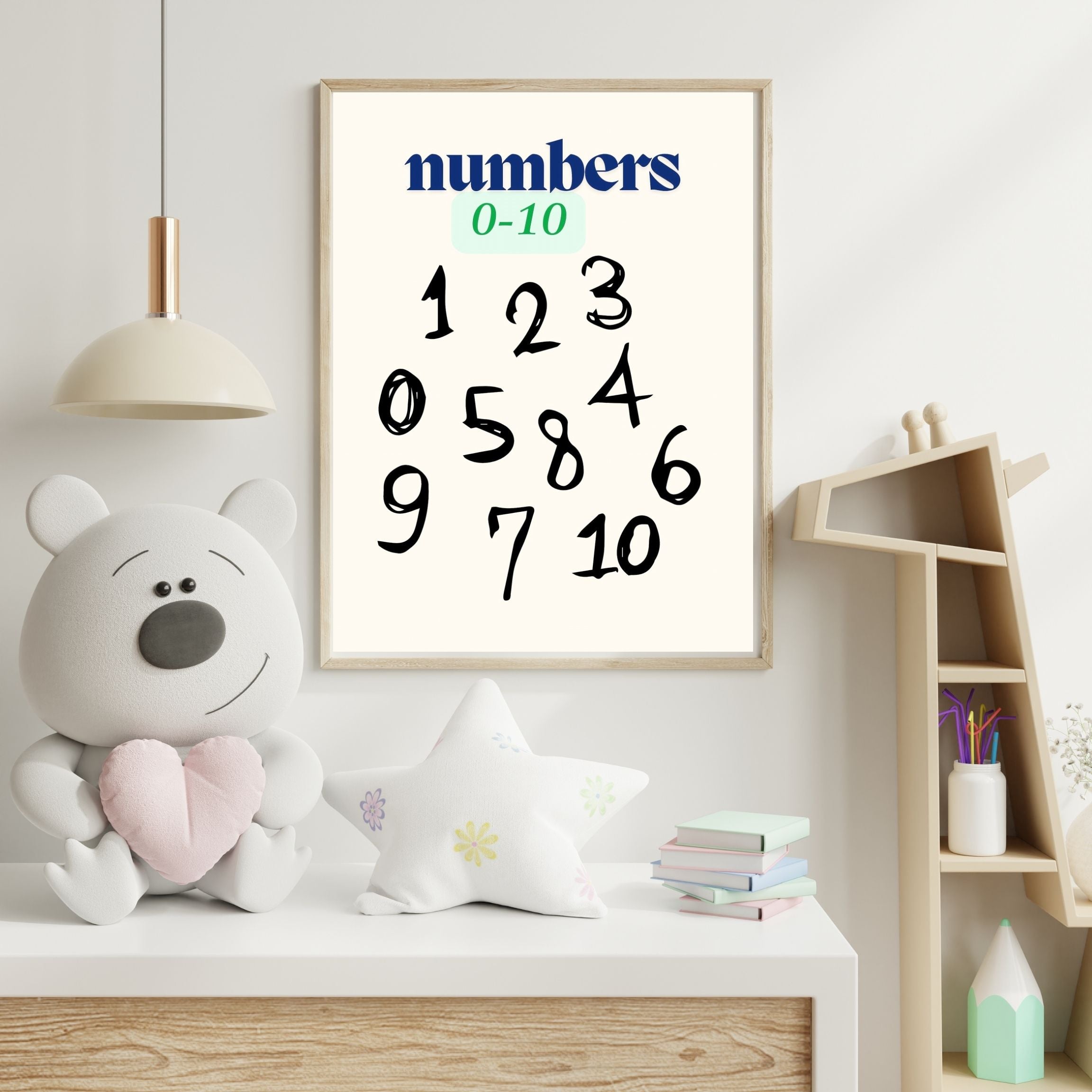 Number Wall Art for Kids 11+ sizes, Counting Poster Printable, Educational Nursery Decor, Preschool Learning Print, Math Wall Art, Digital Download|ke2-13