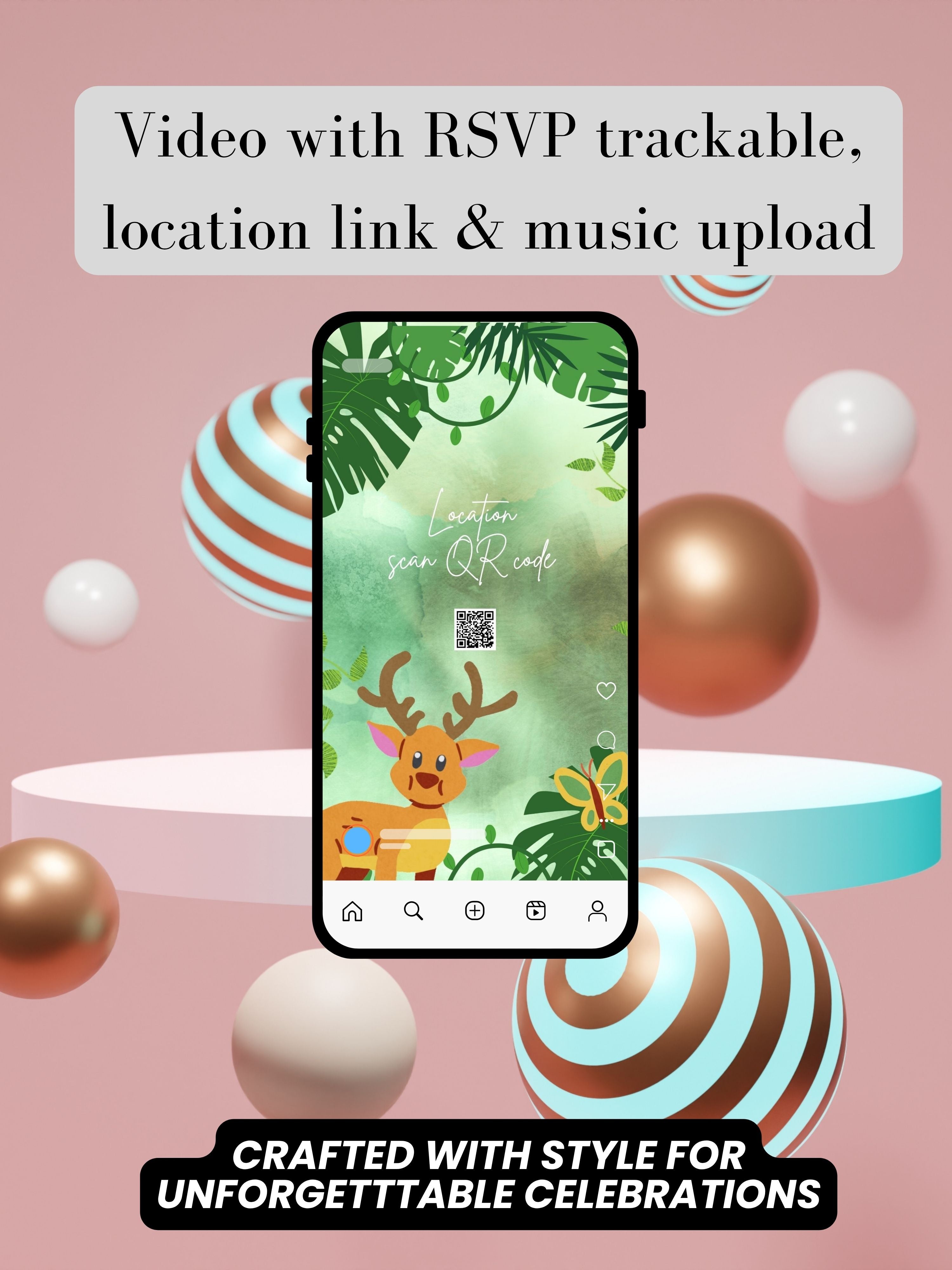 ANIMAL THEME Birthday Invitation Video | Editable Canva pro Template | Kids Party Invite | ki4