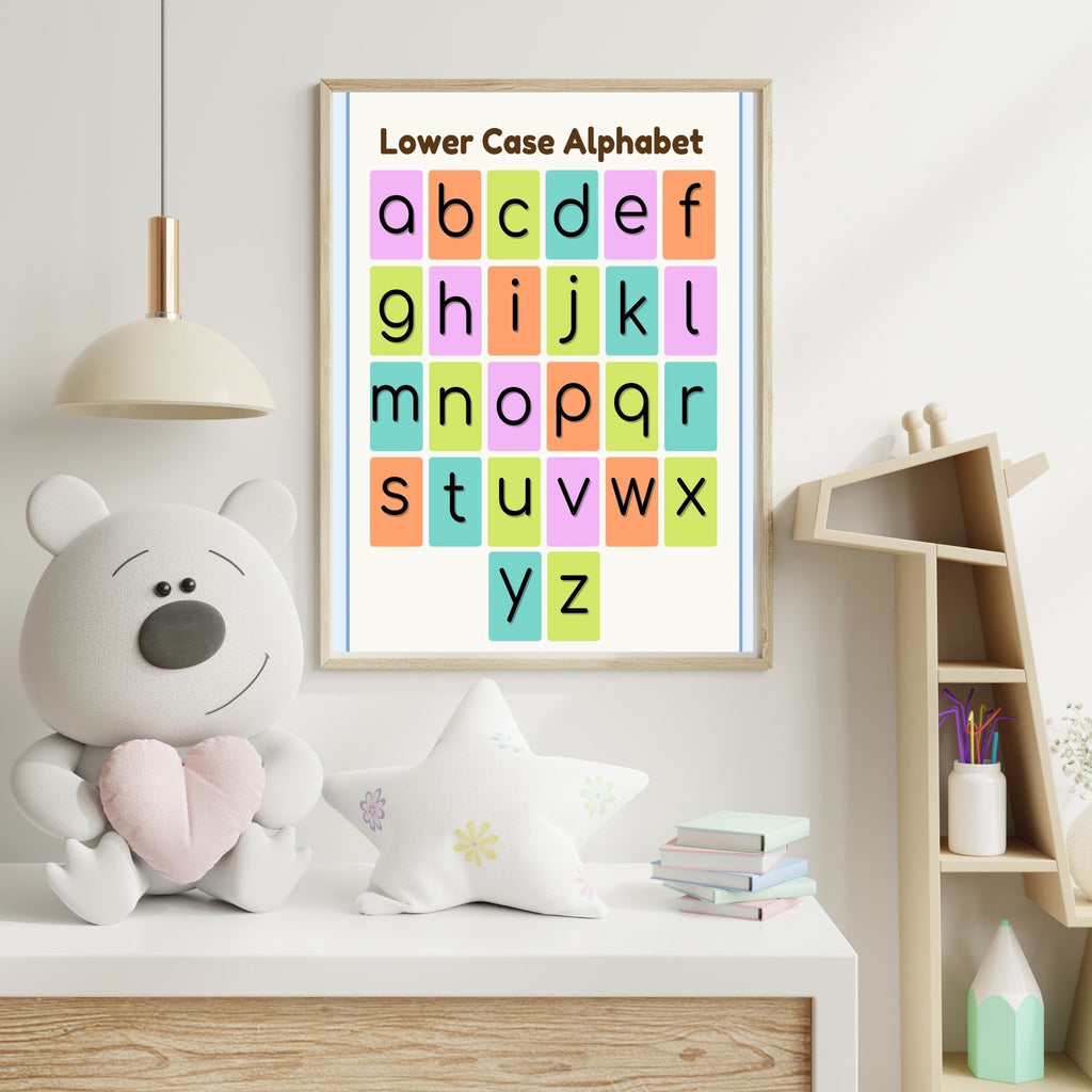 Alphabet Wall Art Printable, ABC Learning Poster, Kids Educational Decor, Nursery Wall Art, Preschool Classroom Print, Homeschool Decor, Digital Download|ke1-12