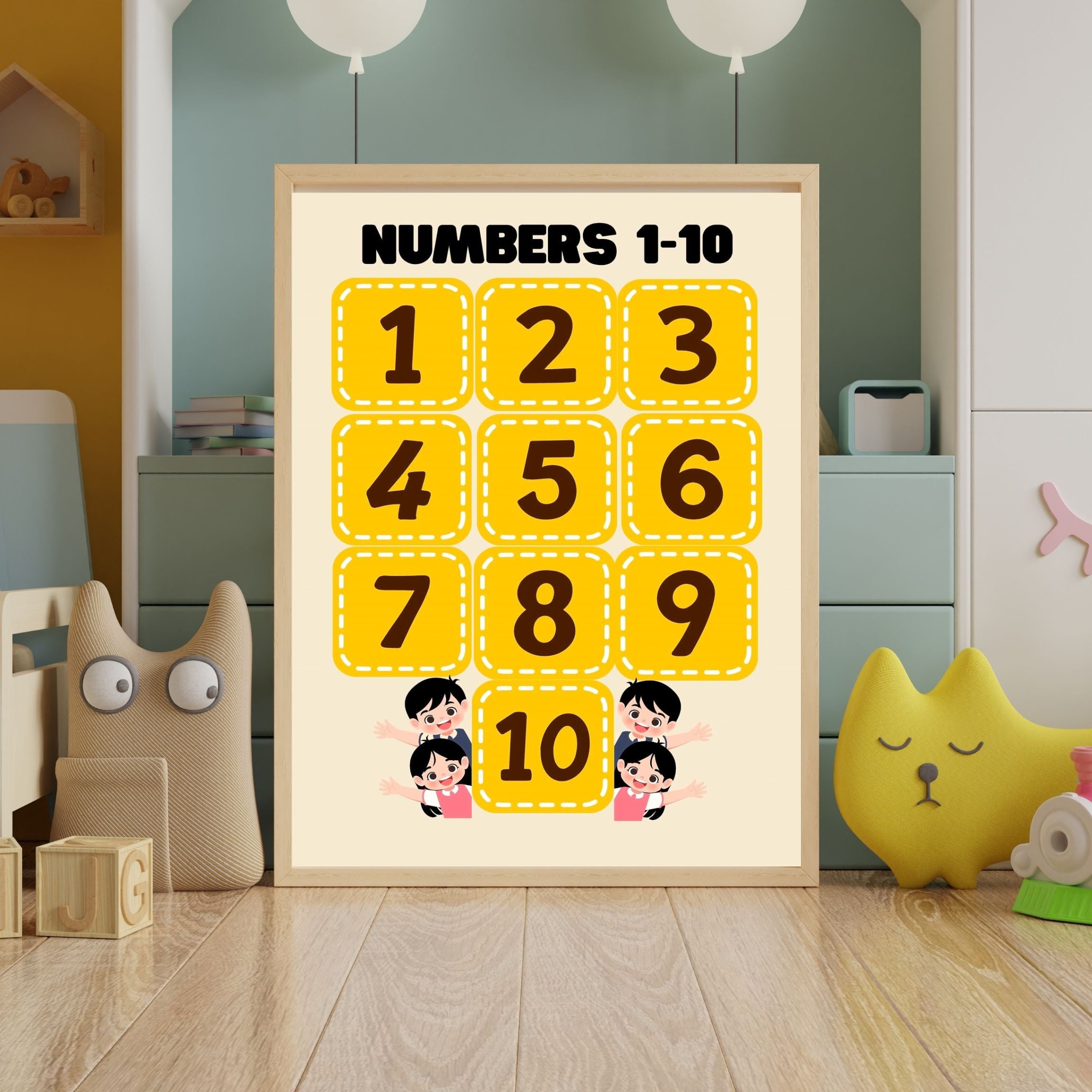 Number Wall Art for Kids 11+ sizes, Counting Poster Printable, Educational Nursery Decor, Preschool Learning Print, Math Wall Art, Digital Download|ke2-11