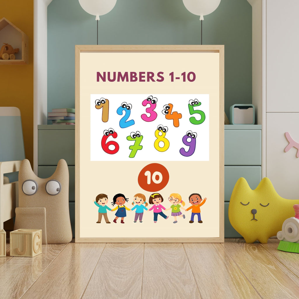 Number Wall Art for Kids 11+ sizes, Counting Poster Printable, Educational Nursery Decor, Preschool Learning Print, Math Wall Art, Digital Download|ke2-12