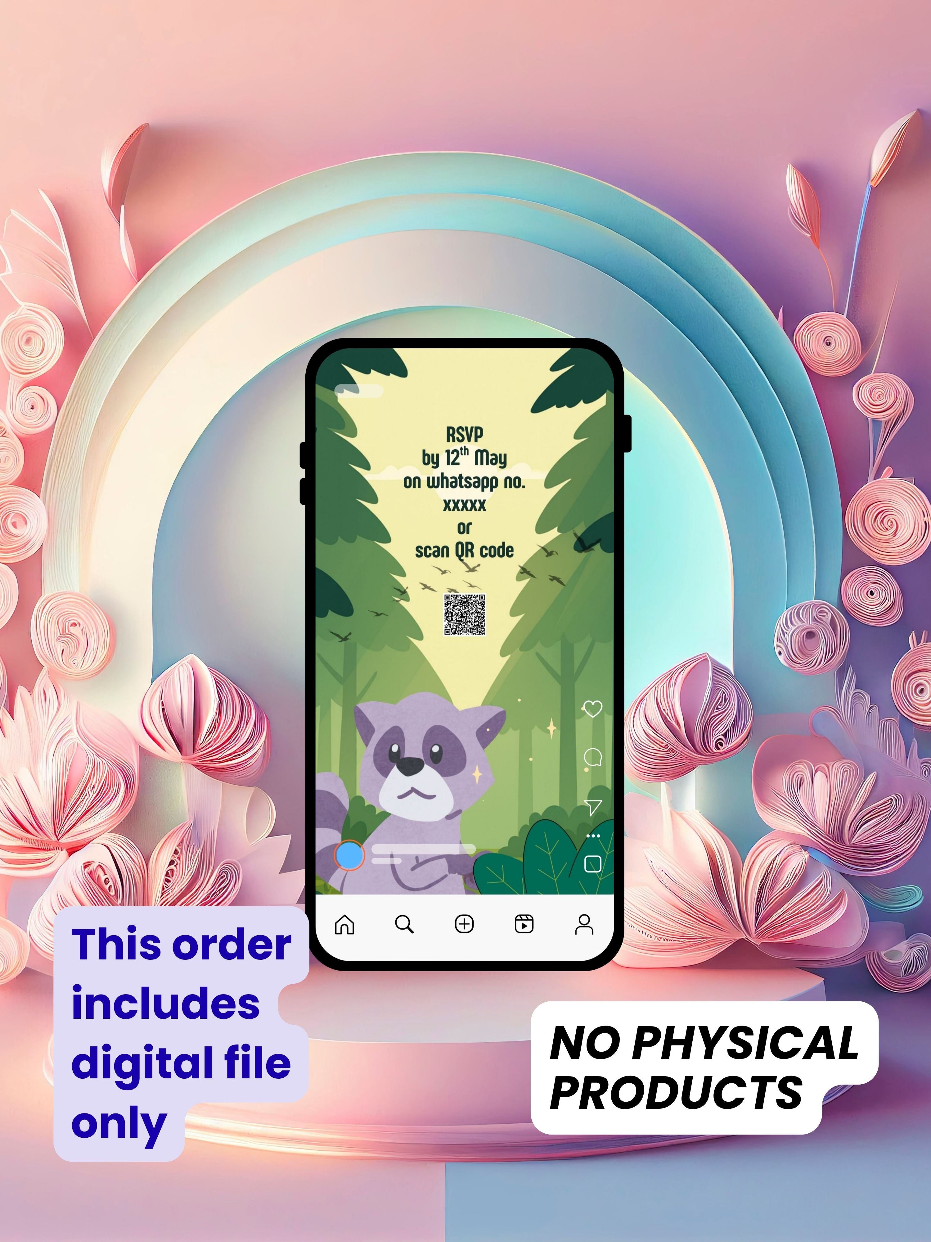 commercial use ANIMAL THEME Birthday Invitation Video | Editable Canva pro Template | Kids Party Invite | ki4c