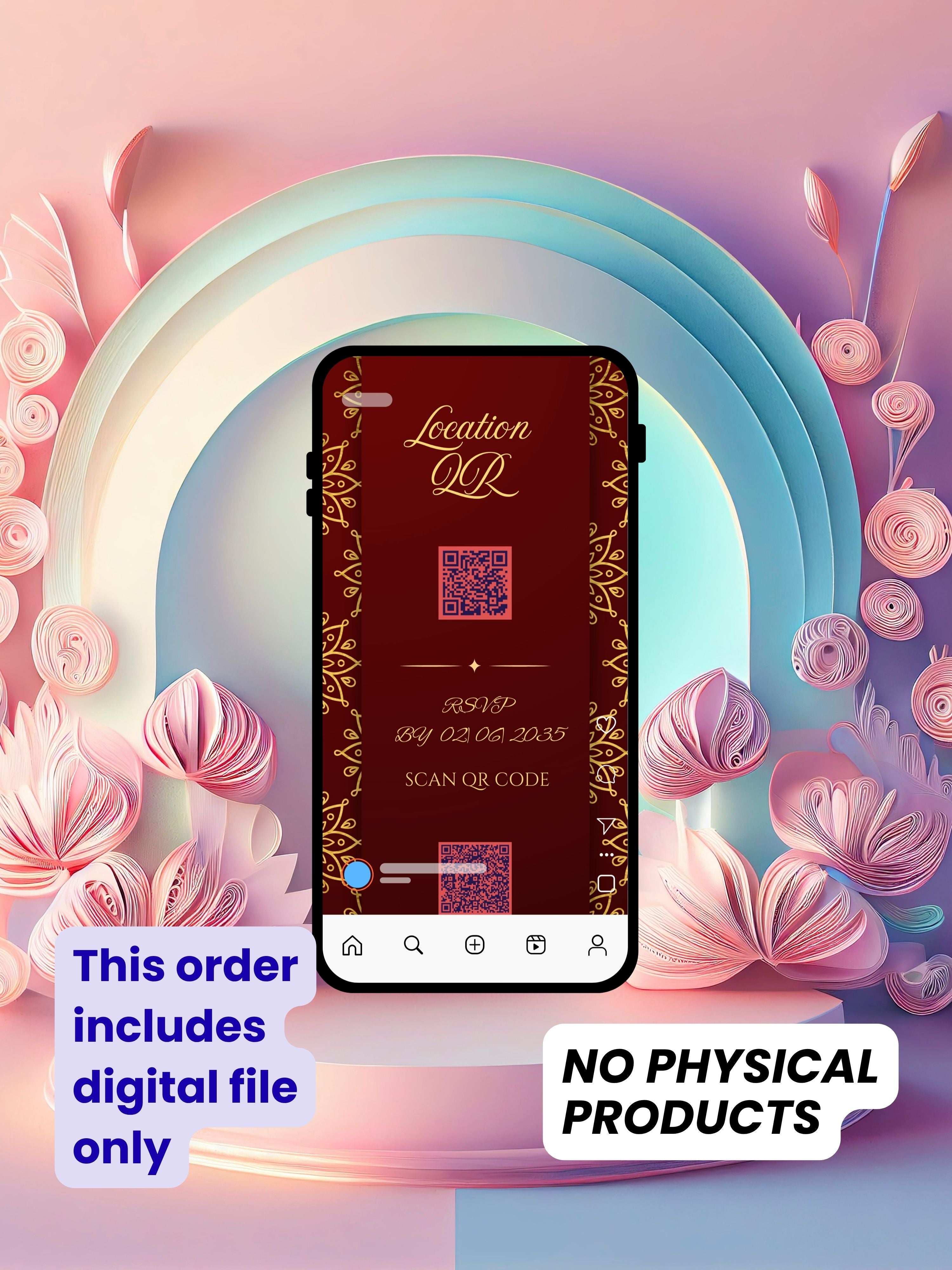 WI0019-HINDU WEDDING Invitation Video Template | Editable Indian Wedding Invite | Canva Pro Digital Wedding Invitation | Luxury Save the Date | Wedding Video