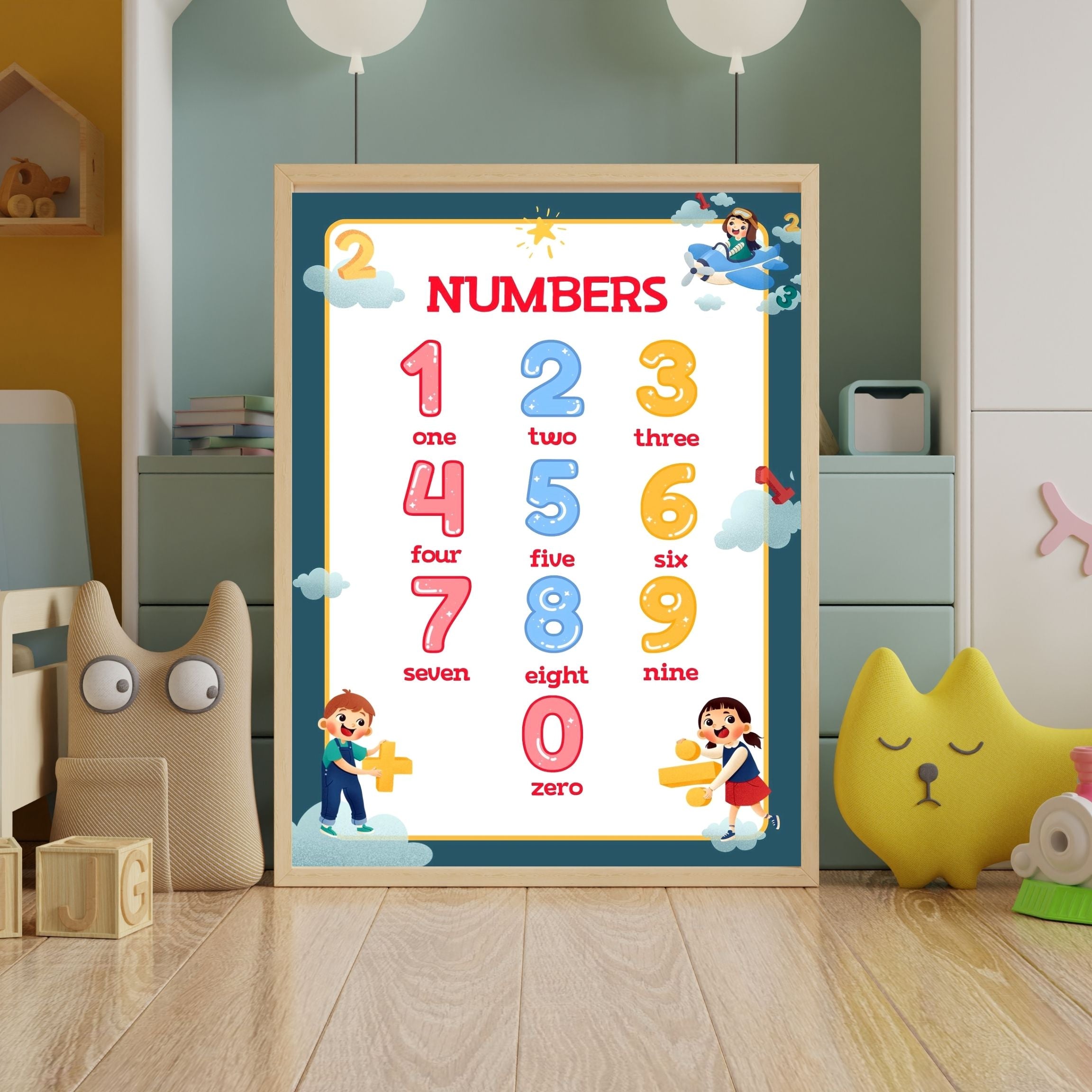 Number Wall Art for Kids 11+ sizes, Counting Poster Printable, Educational Nursery Decor, Preschool Learning Print, Math Wall Art, Digital Download|ke2-15