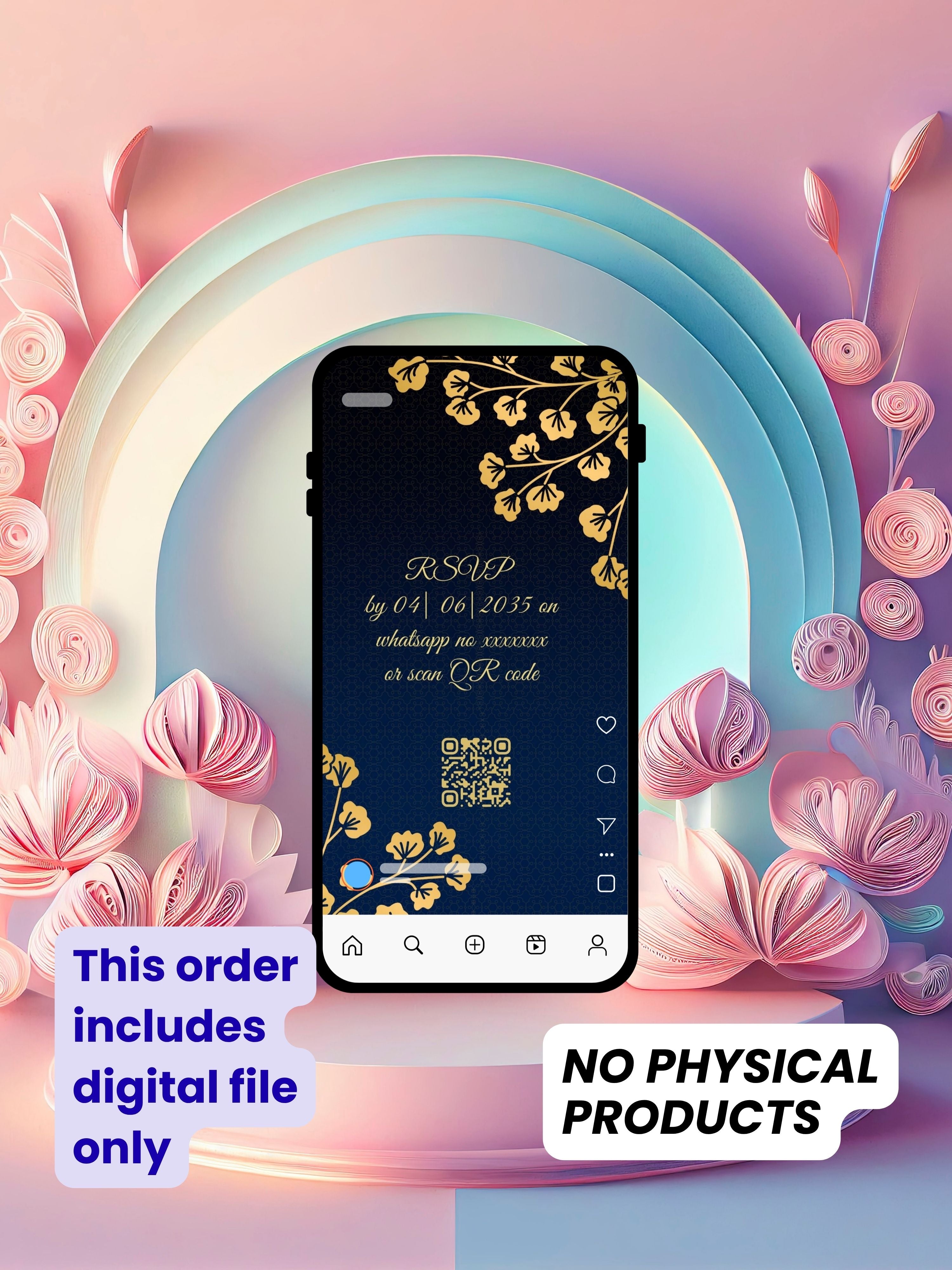 WI0006C-Commercial Use HINDU WEDDING Invitation Video Template | Editable Indian Wedding Invite | Canva pro Digital Wedding Invitation | Luxury Save the Date | Wedding Video