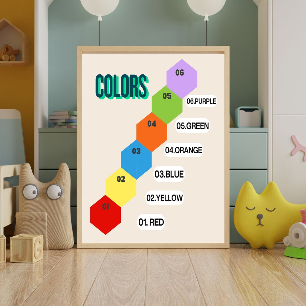 Bundle Color Wall Art 60 no. jpg files| 15 designs in 11+sizes|Color Learning Wall Art for Kids, Preschool Educational Poster, Nursery Printable Decor, Montessori Learning Prints|ke3