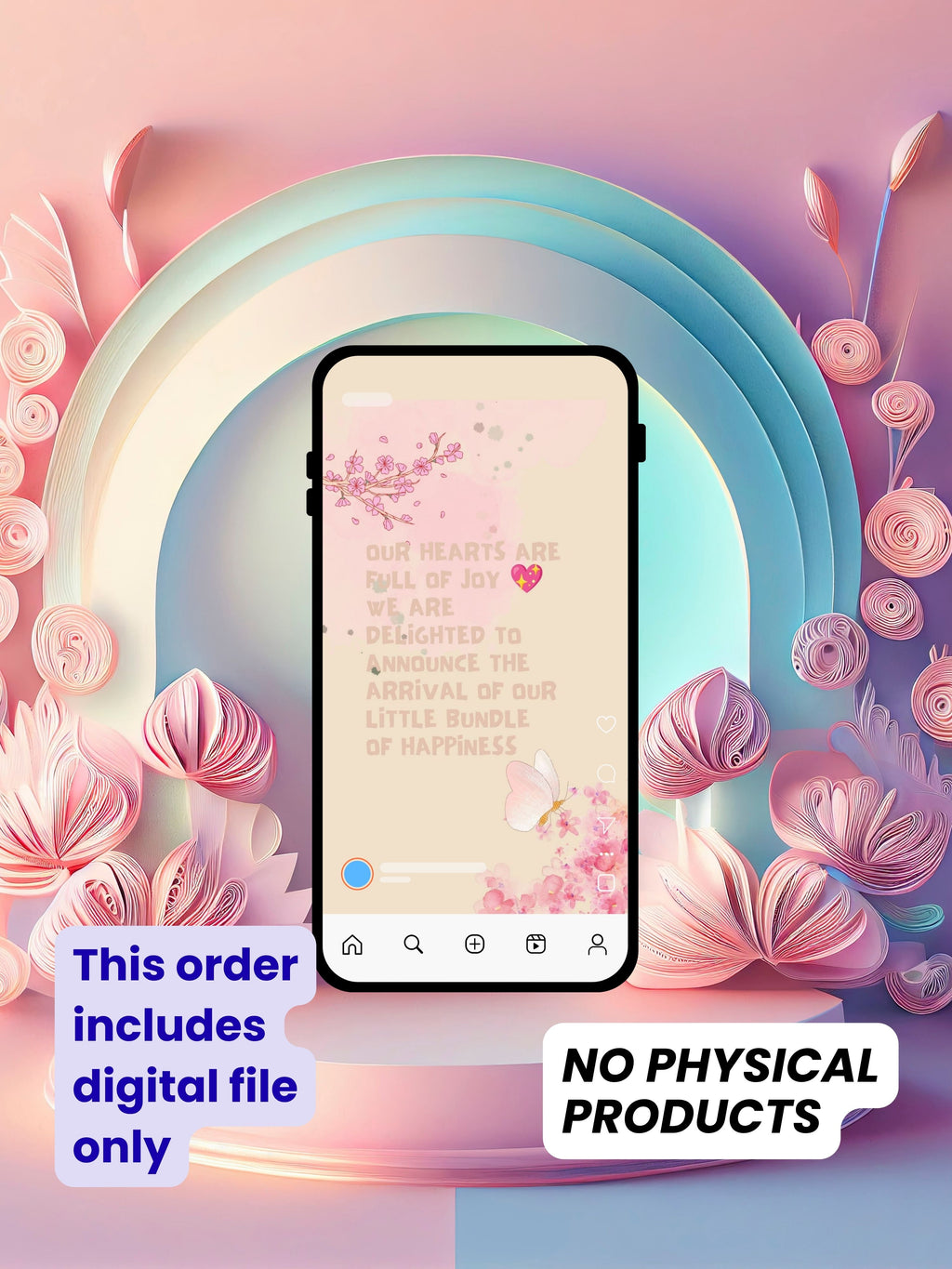 BABY ANOUNCEMENT Editable Video | Canva Pro Template | Baby Boy & Baby Girl Reveal | Photo, Music | ki26