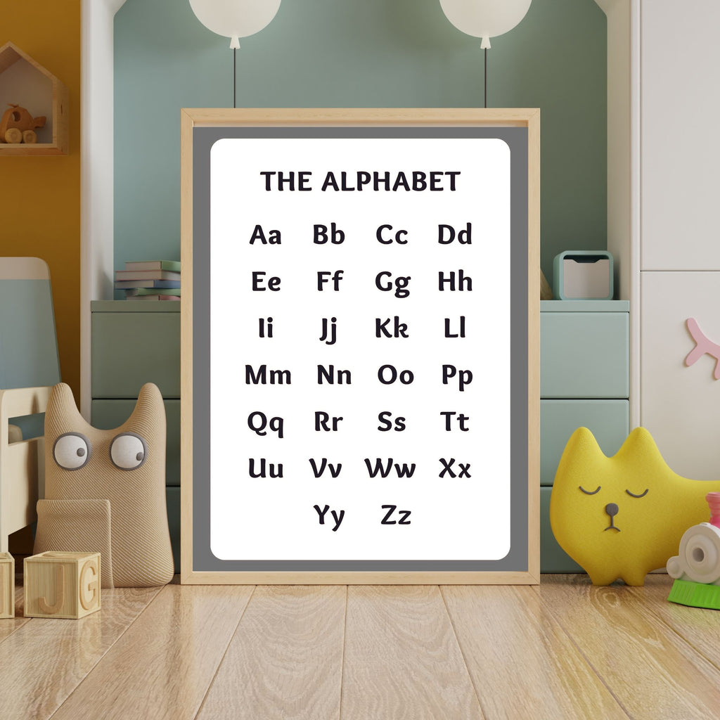 Alphabet Wall Art Printable, ABC Learning Poster, Kids Educational Decor, Nursery Wall Art, Preschool Classroom Print, Homeschool Decor, Digital Download|ke1-13