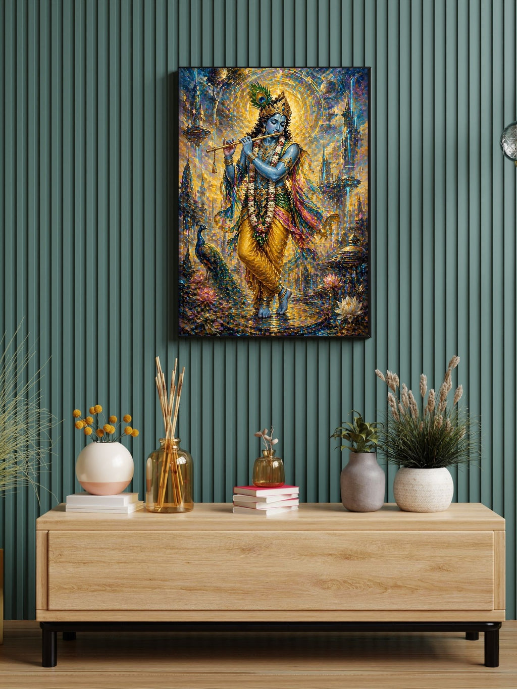 Lord Krishna Wall Art Printable, Krishna Digital Download, Hindu Wall Decor, Spiritual Home Decor, Pooja Room Art, Krishna Poster, Temple Artwork|sp69