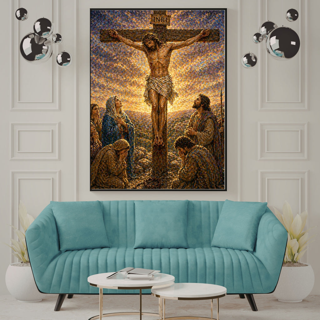 Crucifixion of Jesus Printable Commercial Use | INRI Cross Calvary Wall Art Resell License | POD Easter Good Friday Etsy Seller Sacred Bundle