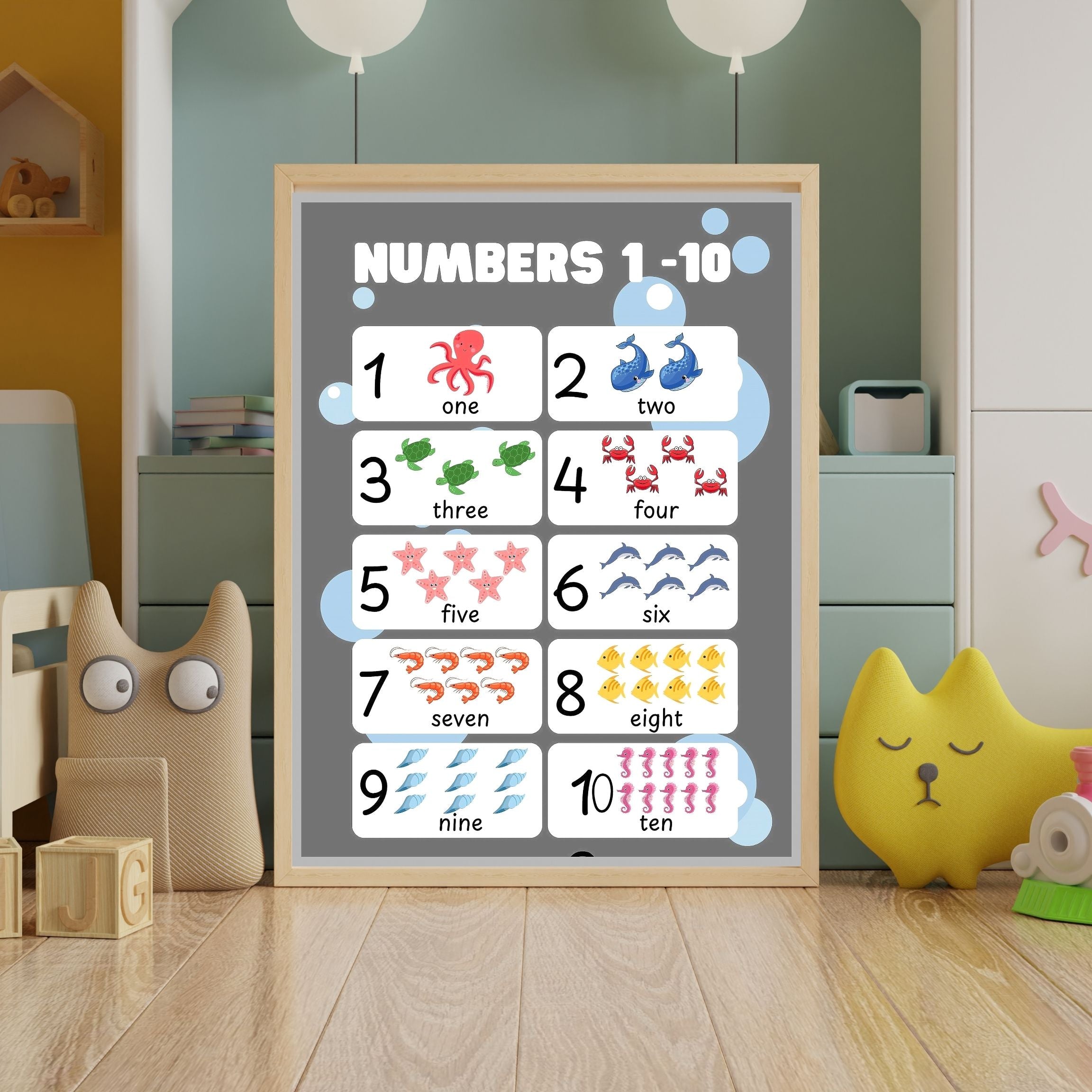 Number Wall Art for Kids 11+ sizes, Counting Poster Printable, Educational Nursery Decor, Preschool Learning Print, Math Wall Art, Digital Download|ke2-6
