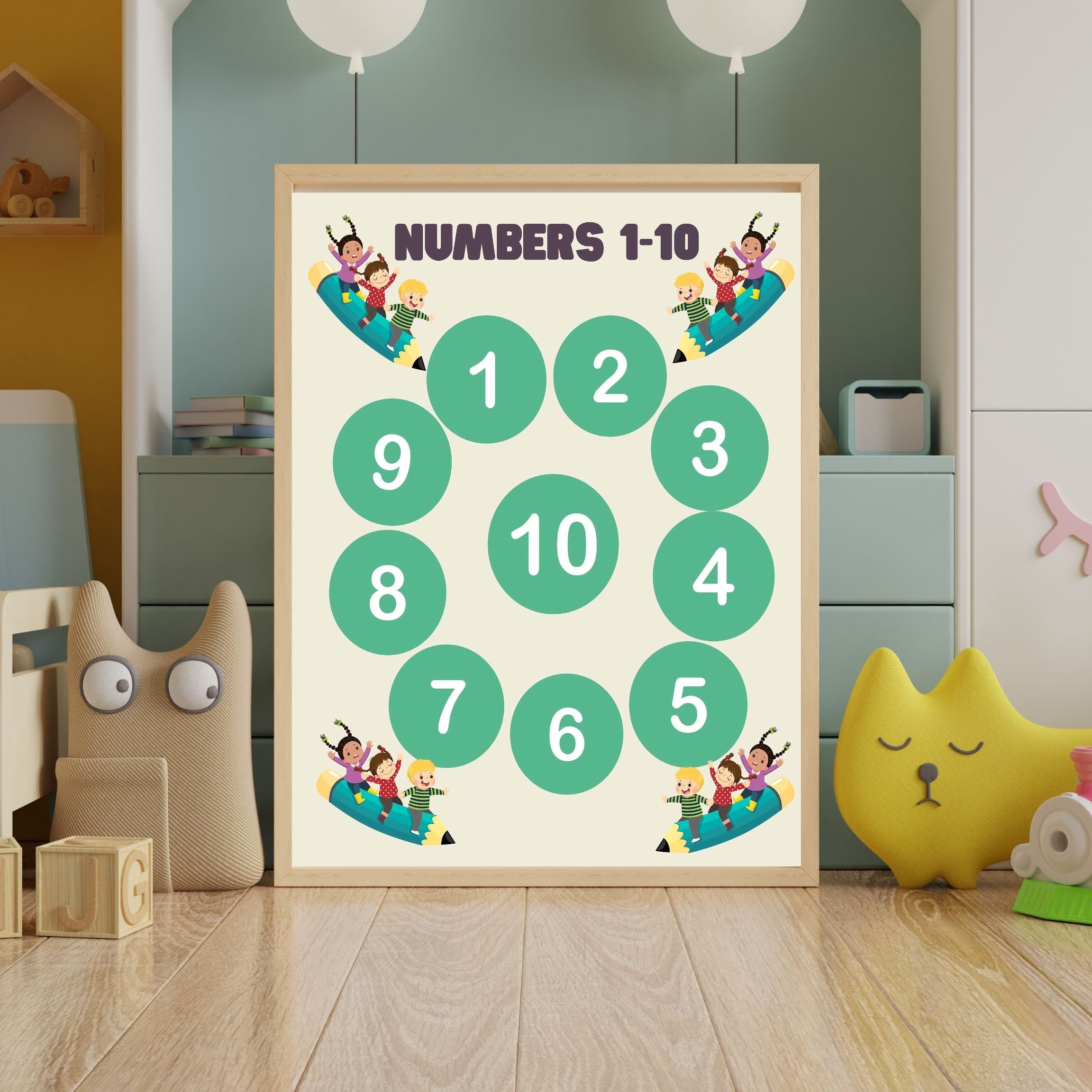 Number Wall Art for Kids 11+ sizes, Counting Poster Printable, Educational Nursery Decor, Preschool Learning Print, Math Wall Art, Digital Download|ke2-14