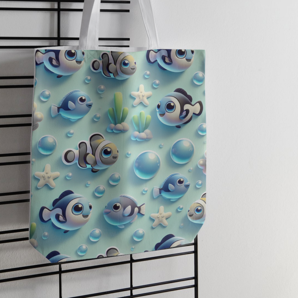 Cute 3D Kawaii Clownfish Ocean Seamless Pattern Bundle 10 Colourways Commercial Use - Kids Digital Paper POD Nursery Products Ocean Kids Room Decor Party Textile