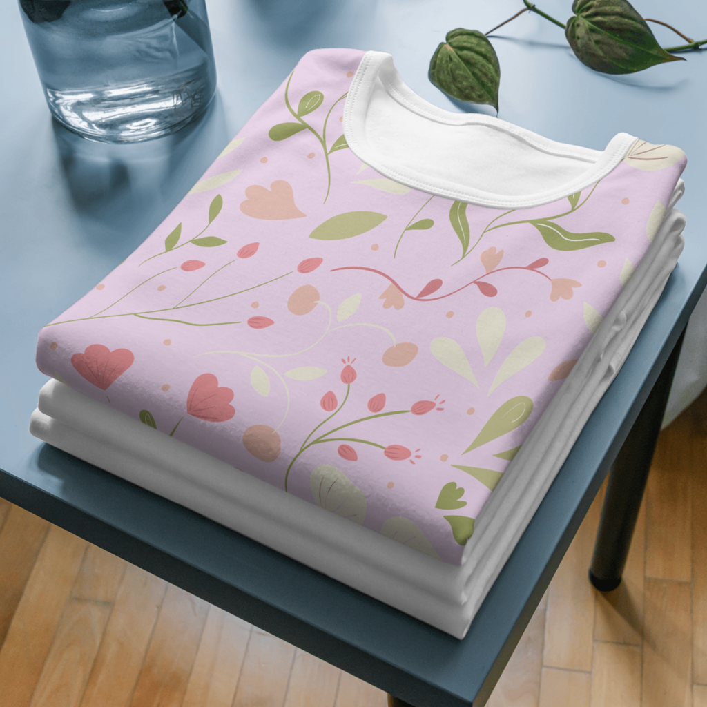 Sky Blue Botanical Garden Seamless Pattern Bundle 10 Colourways - Floral Digital Paper Raspberry Tulips Blush Petals Olive Leaves Pink Rosebuds Girls Room Nursery Personal Use