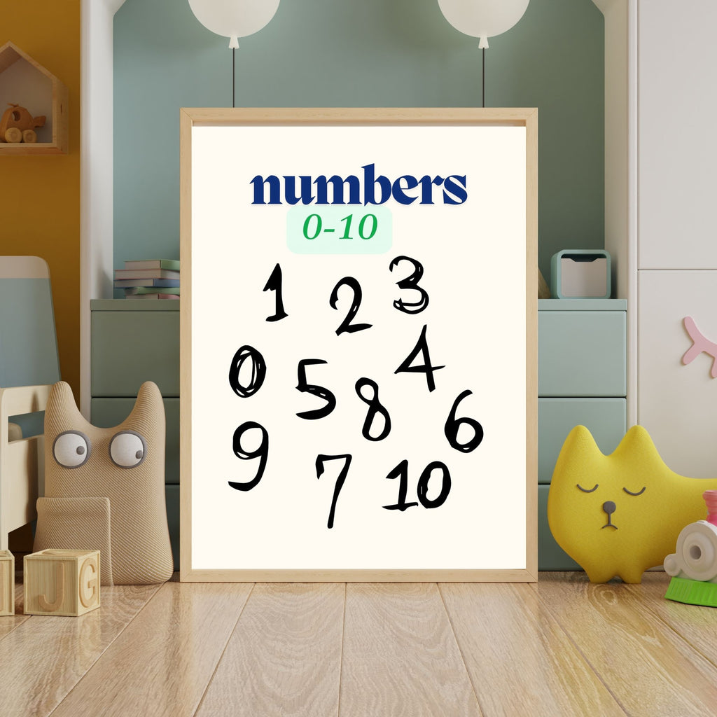 Number Wall Art for Kids 11+ sizes, Counting Poster Printable, Educational Nursery Decor, Preschool Learning Print, Math Wall Art, Digital Download|ke2-13