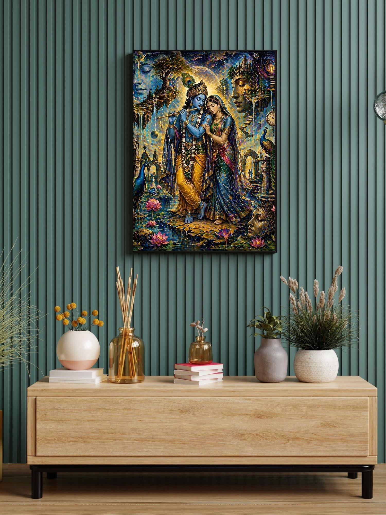 Lord Krishna Wall Art Printable, Krishna Digital Download, Hindu Wall Decor, Spiritual Home Decor, Pooja Room Art, Krishna Poster, Temple Artwork|sp66