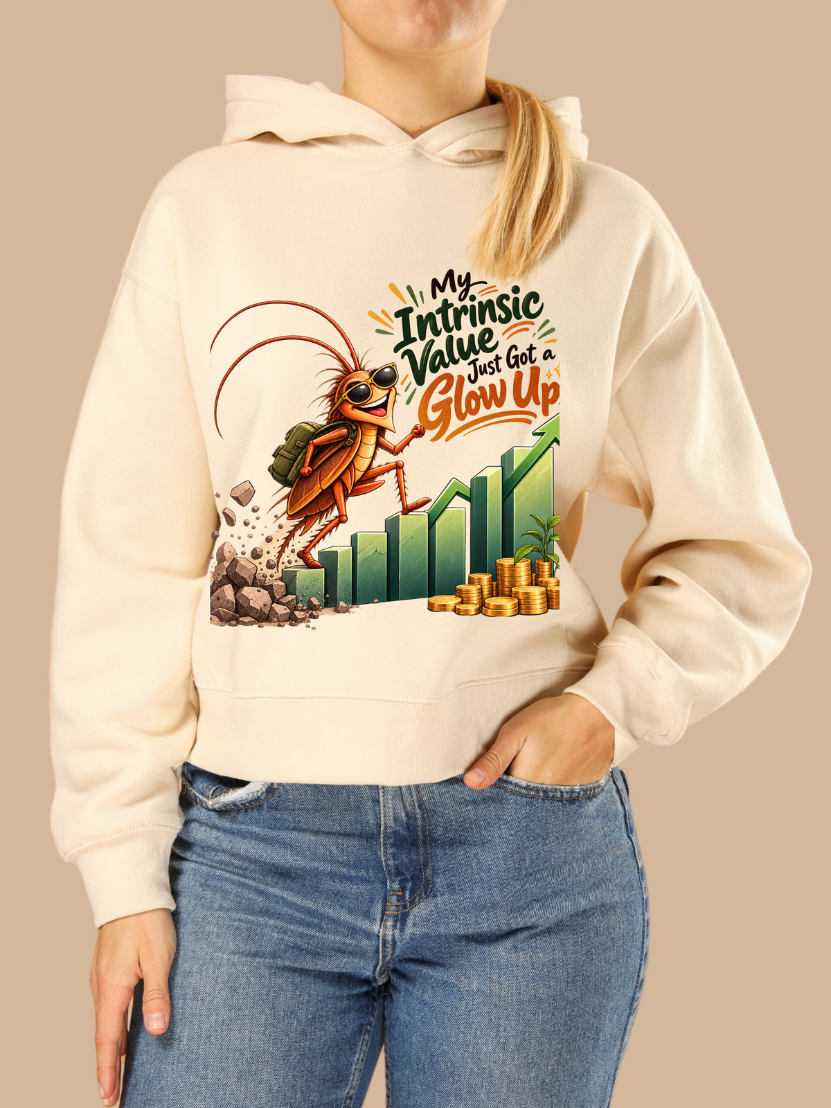 My Intrinsic Value Just Got a Glow Up Cockroach PNG | Growth Chart Roach Shirt Art, 6 Sizes, Personal Use