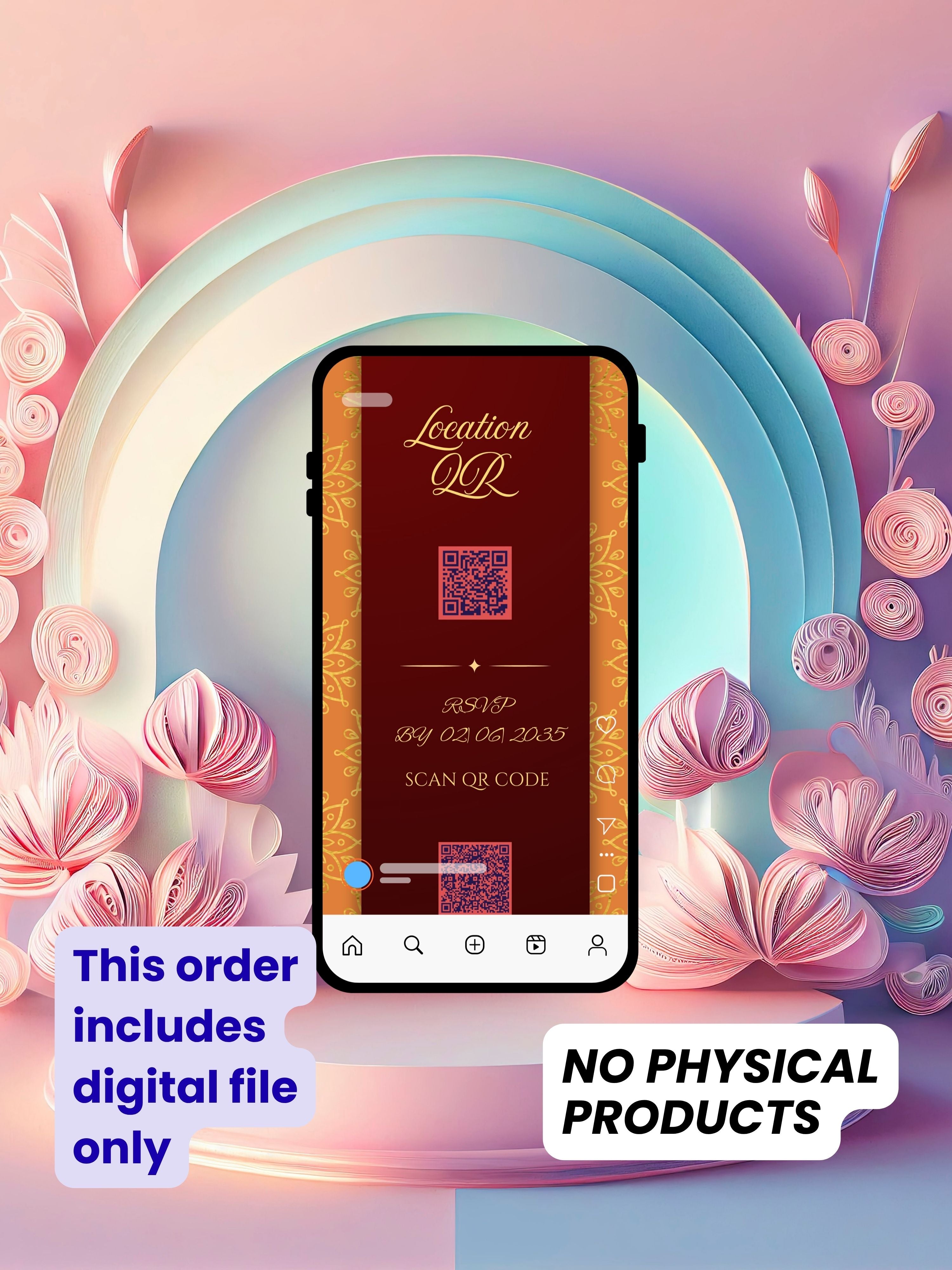 WI0021-HINDU WEDDING Invitation Video Template | Editable Indian Wedding Invite | Canva Digital Wedding Invitation | Luxury Save the Date | Wedding Video