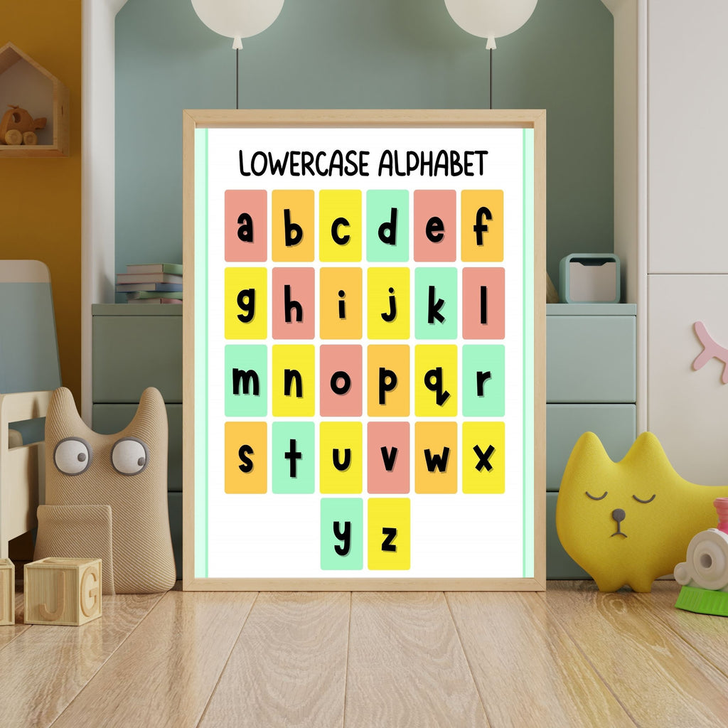 Alphabet Wall Art Printable, ABC Learning Poster, Kids Educational Decor, Nursery Wall Art, Preschool Classroom Print, Homeschool Decor, Digital Download|ke1-10