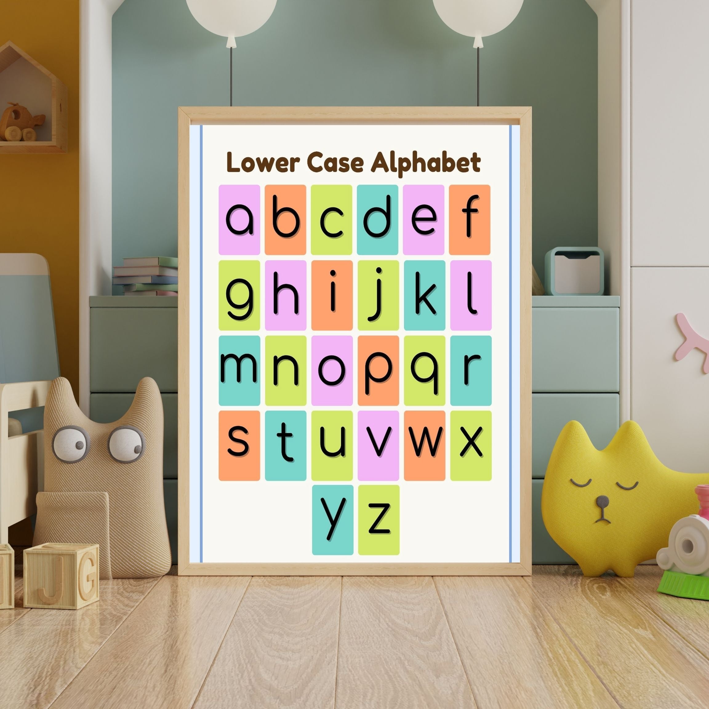 Alphabet Wall Art Printable, ABC Learning Poster, Kids Educational Decor, Nursery Wall Art, Preschool Classroom Print, Homeschool Decor, Digital Download|ke1-12