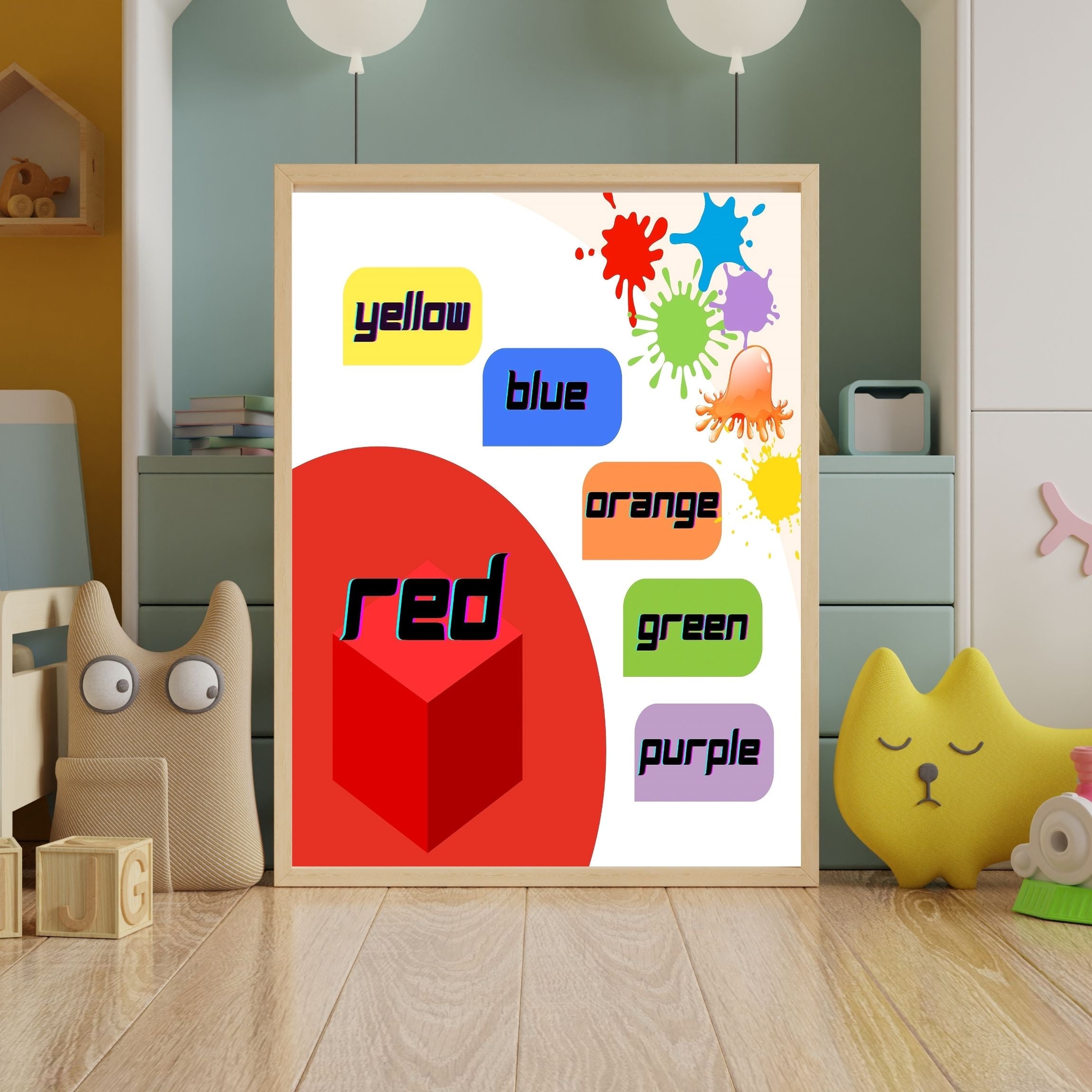 Bundle Color Wall Art 60 no. jpg files| 15 designs in 11+sizes|Color Learning Wall Art for Kids, Preschool Educational Poster, Nursery Printable Decor, Montessori Learning Prints|ke3