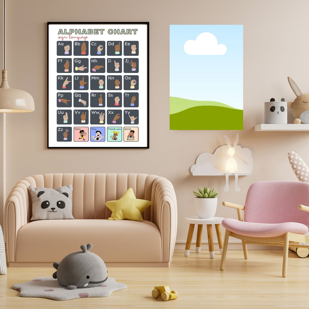 Alphabet Wall Art Printable, ABC Learning Poster, Kids Educational Decor, Nursery Wall Art, Preschool Classroom Print, Homeschool Decor, Digital Download|ke1-7