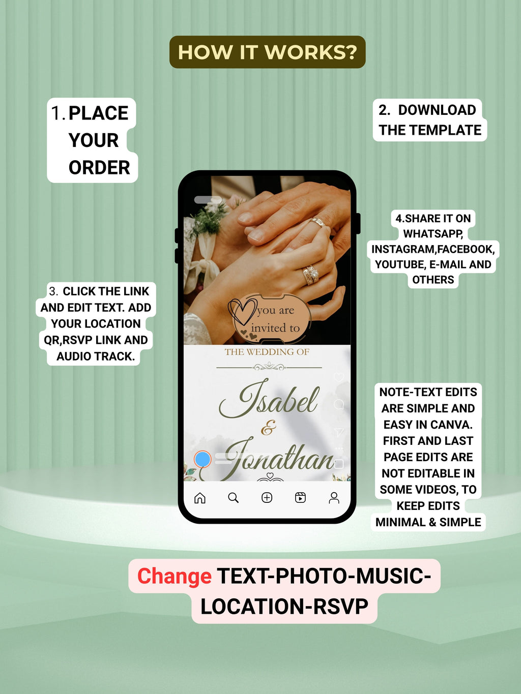 WI0015C-Commercial Use CHURCH WEDDING Invitation Video Template | Editable Christian Wedding Invite |Digital Wedding Invitation |Wedding Video