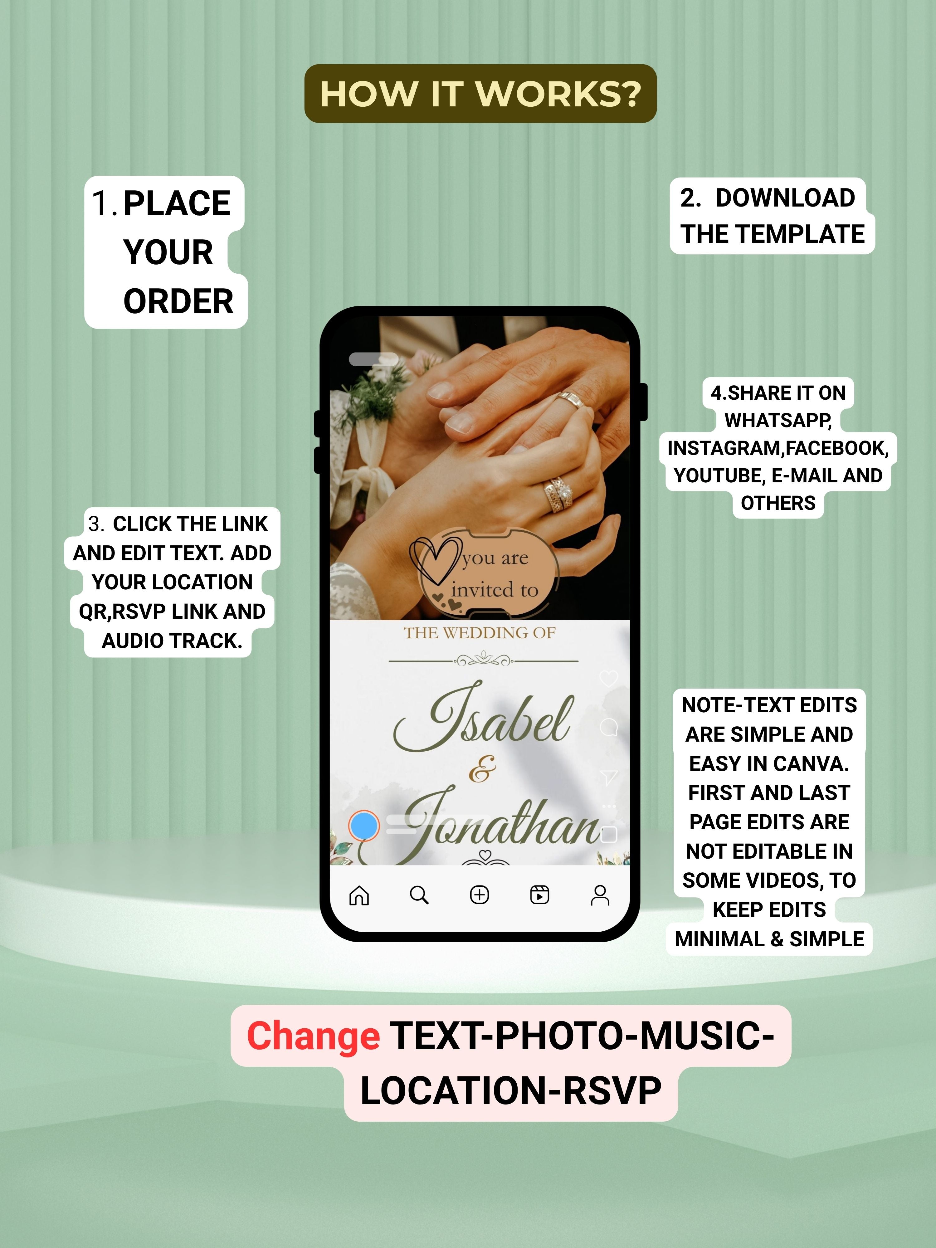 WI0015C-Commercial Use CHURCH WEDDING Invitation Video Template | Editable Christian Wedding Invite |Digital Wedding Invitation |Wedding Video