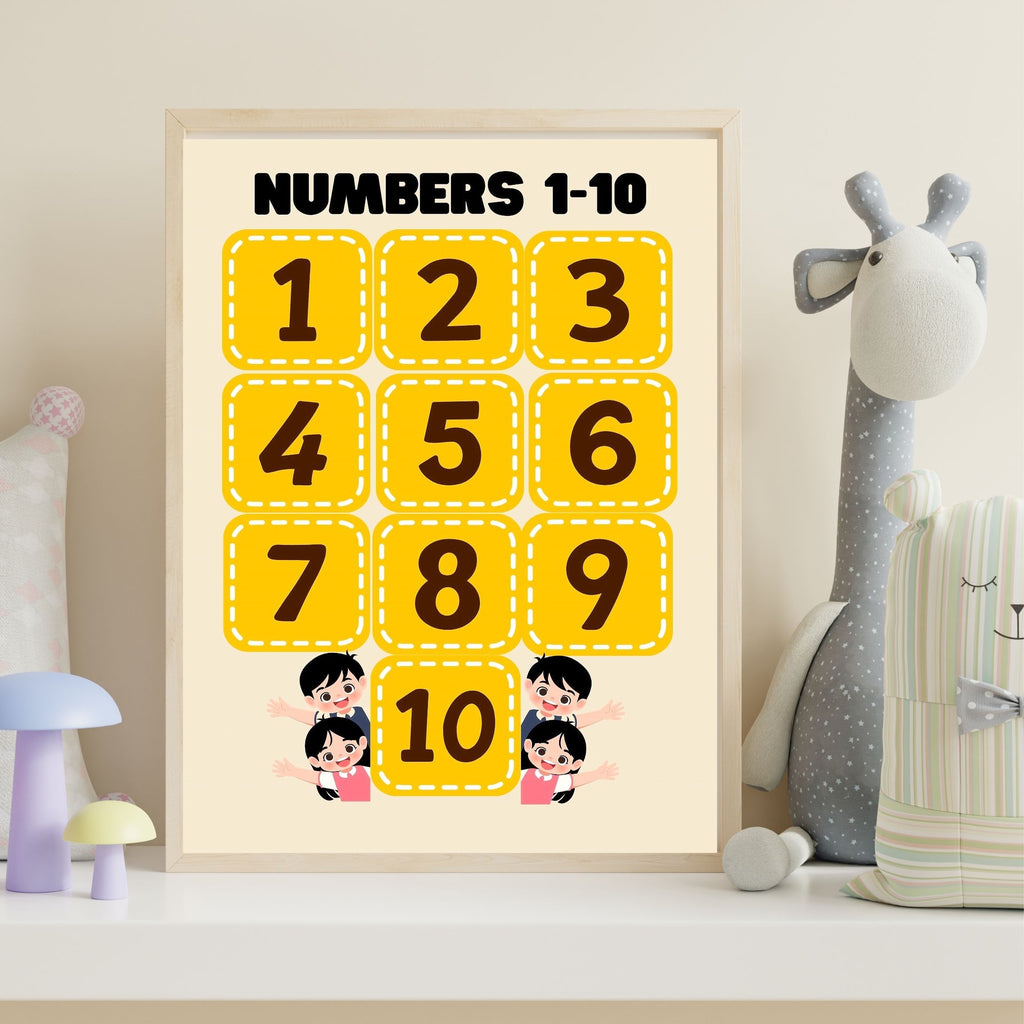 Number Wall Art for Kids 11+ sizes, Counting Poster Printable, Educational Nursery Decor, Preschool Learning Print, Math Wall Art, Digital Download|ke2-11