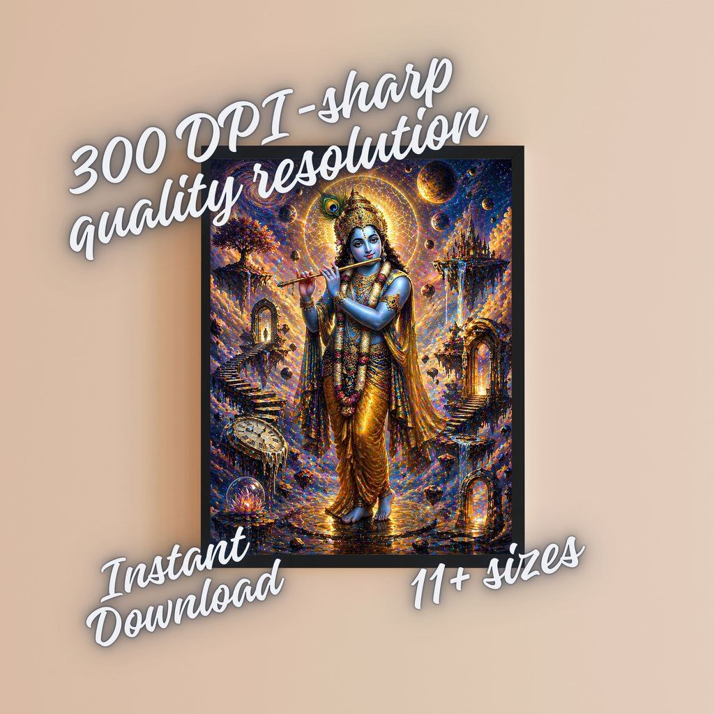 Commercial Use Lord Krishna Wall Art Bundle | Hindu Printable Decor | Commercial Use License Included | Spiritual Home Decor | Pooja Room Prints | Digital Download|sp48c