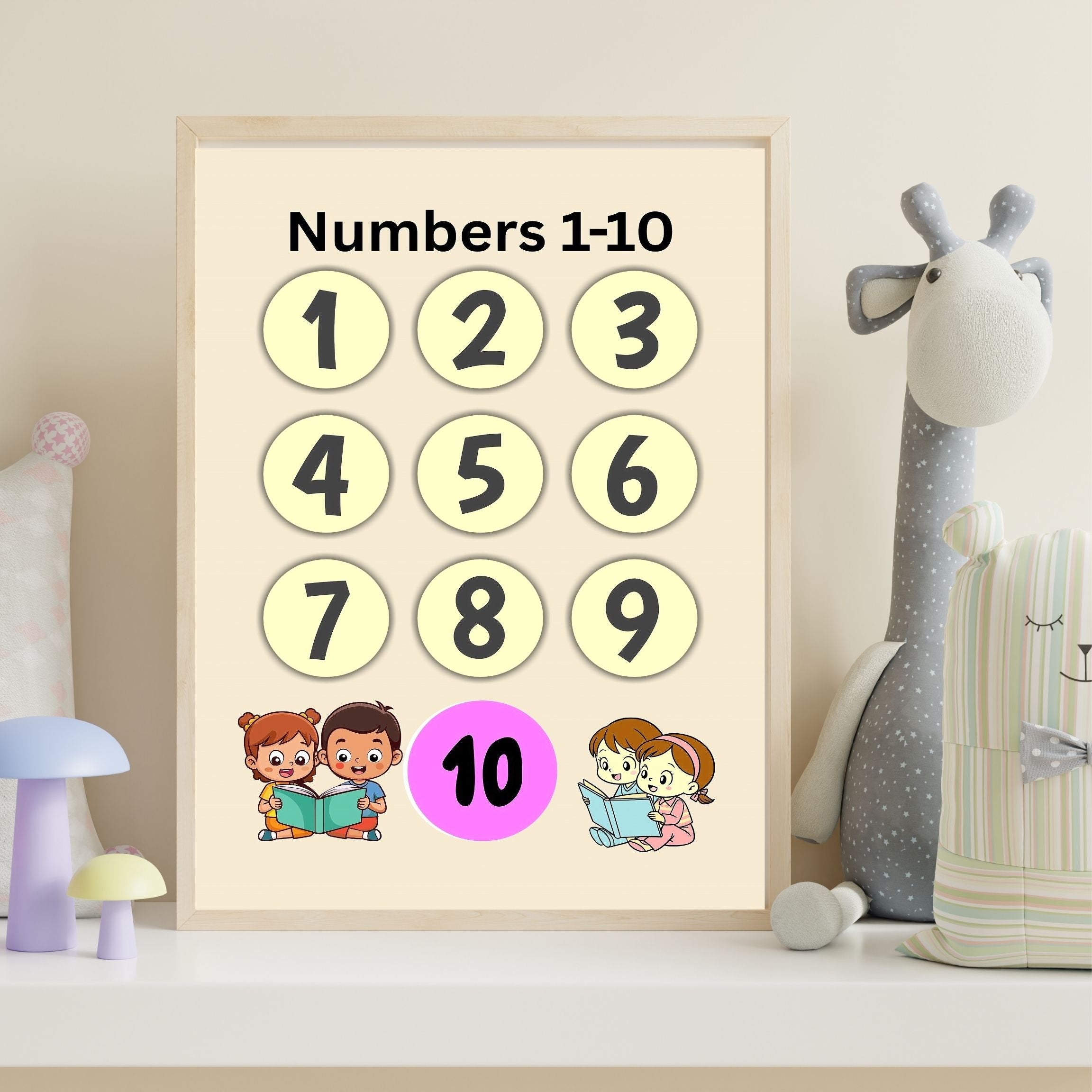 Number Wall Art for Kids 11+ sizes, Counting Poster Printable, Educational Nursery Decor, Preschool Learning Print, Math Wall Art, Digital Download|ke2-1