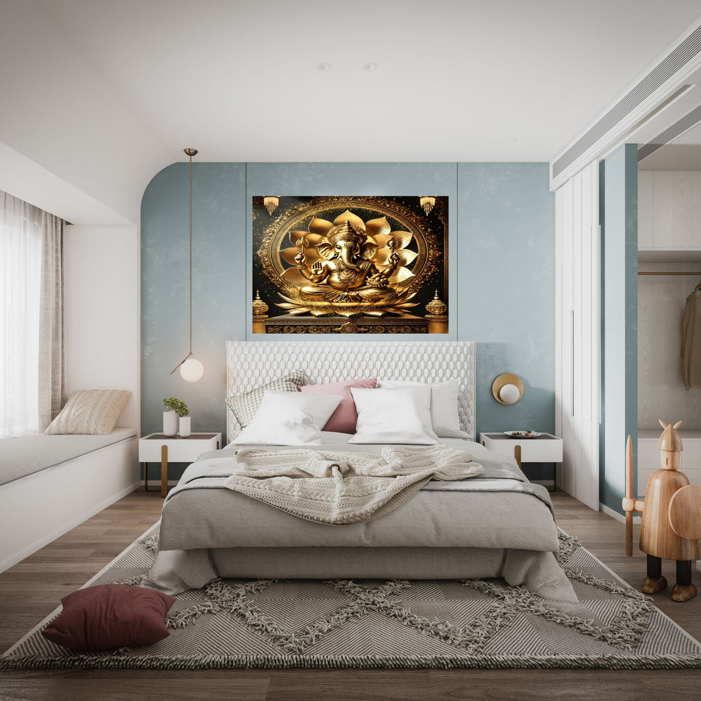 Luxury Lord Ganesha Wall Art Printable | Ganapathi Digital Download | Hindu God Decor | Spiritual Poster | Ganesh Chaturthi Gift | 11 Sizes |sp1