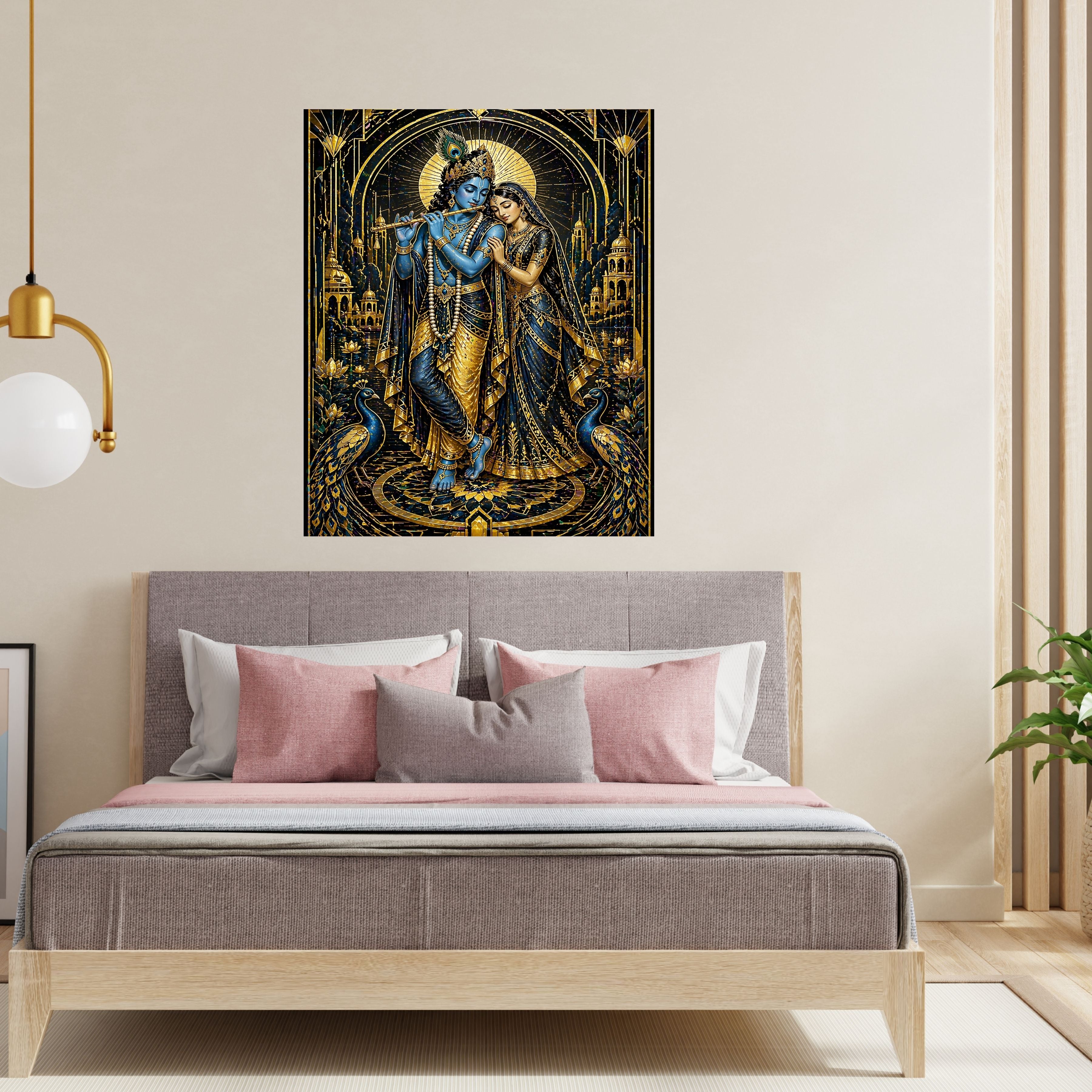 Lord Krishna Wall Art Printable, Krishna Digital Download, Hindu Wall Decor, Spiritual Home Decor, Pooja Room Art, Krishna Poster, Temple Artwork|sp62