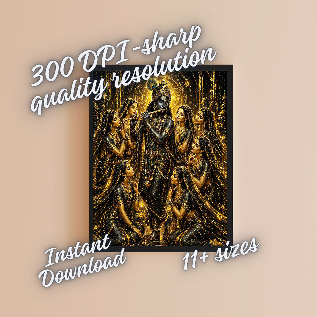 Commercial Use Lord Krishna Wall Art Bundle | Hindu Printable Decor | Commercial Use License Included | Spiritual Home Decor | Pooja Room Prints | Digital Download|sp58c