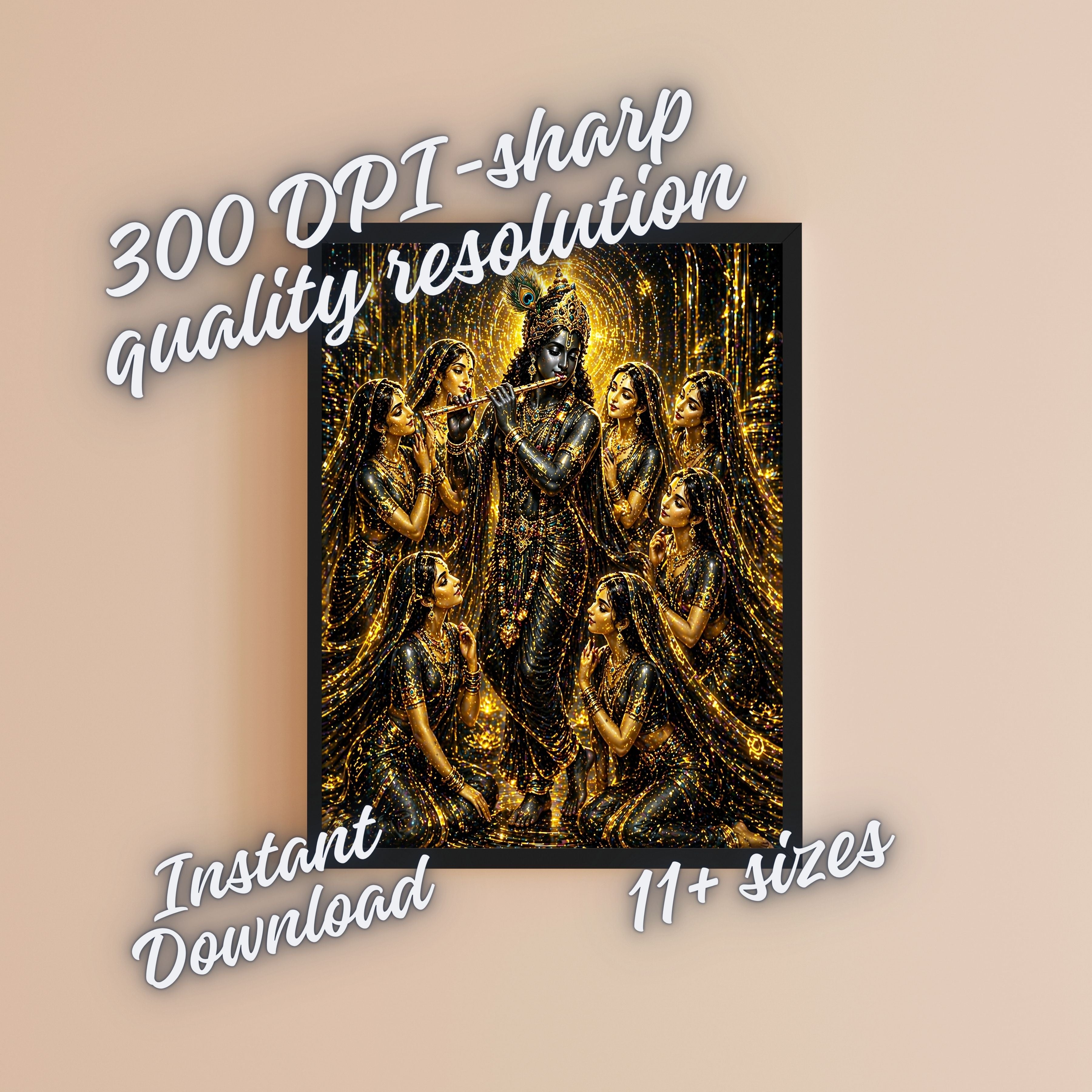 Commercial Use Lord Krishna Wall Art Bundle | Hindu Printable Decor | Commercial Use License Included | Spiritual Home Decor | Pooja Room Prints | Digital Download|sp58c